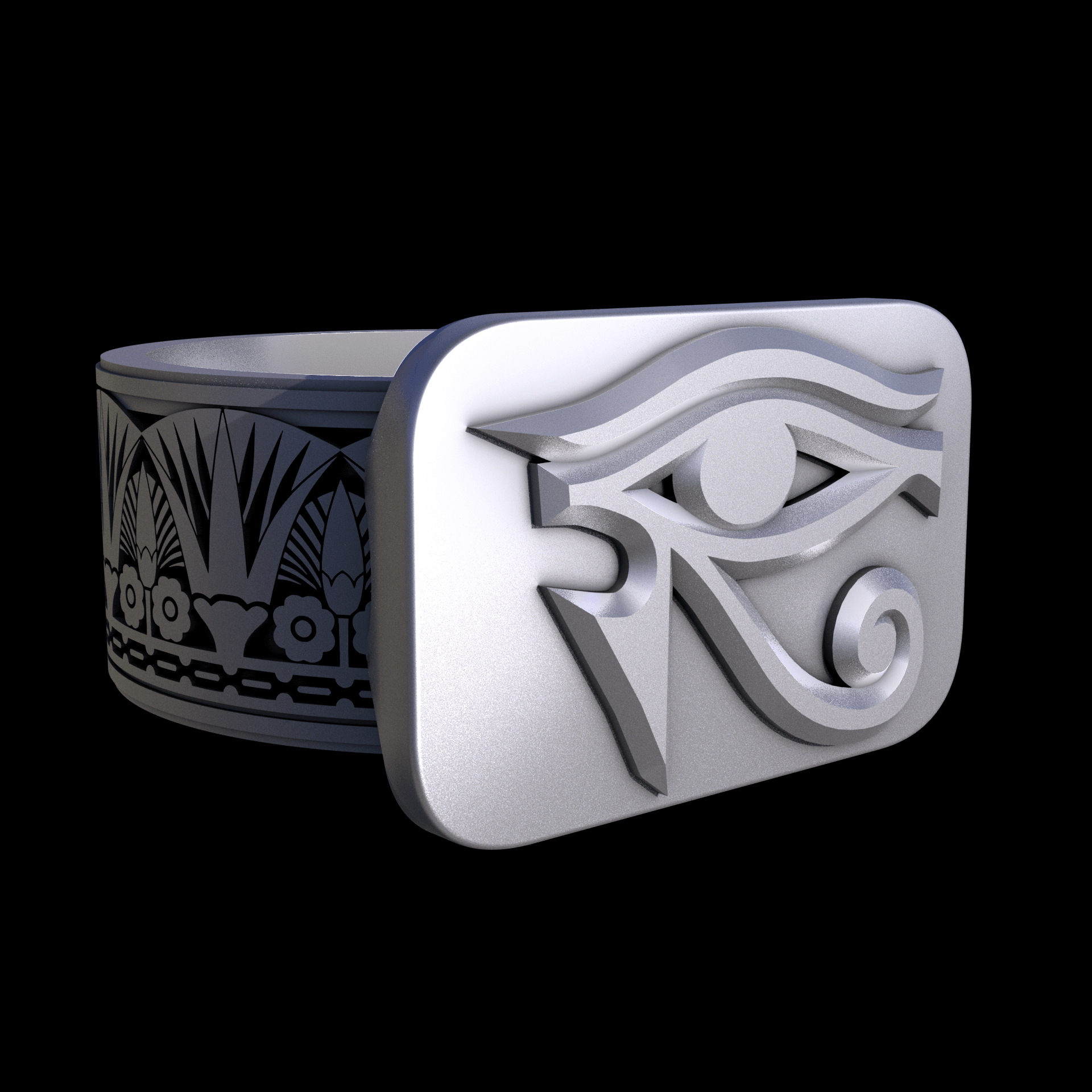 Stainless Steel 316L, manufactured using 3D printing, and media blasted after sintering, for a semi matte, rough surface finish.