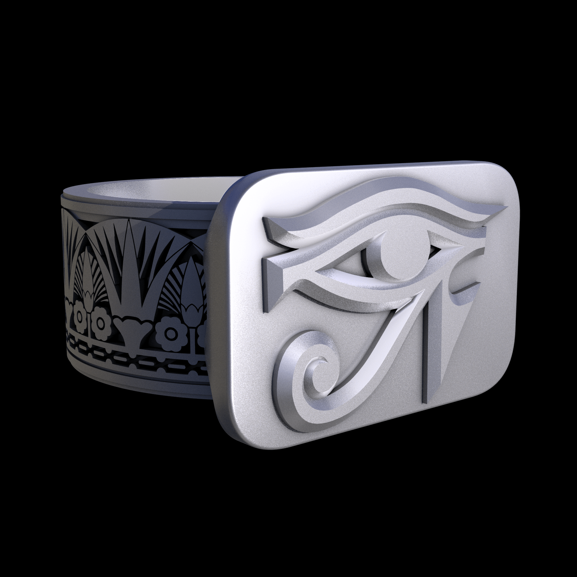 Stainless Steel 316L, manufactured using 3D printing, and media blasted after sintering, for a semi matte, rough surface finish.
