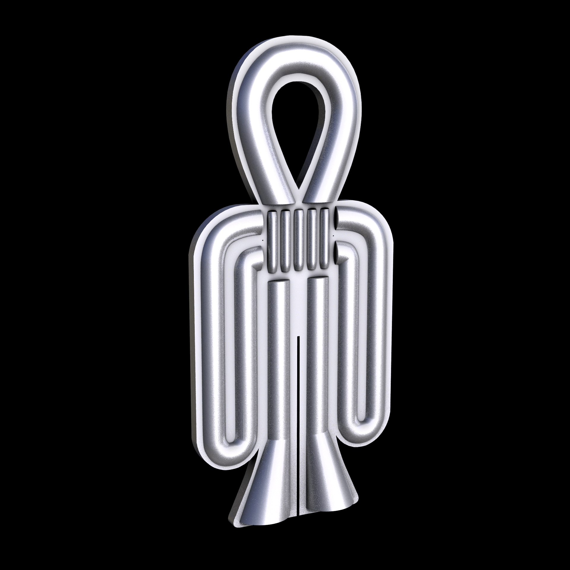 Stainless Steel 316L, manufactured using 3D printing, and media blasted after sintering, for a semi matte, rough surface finish.