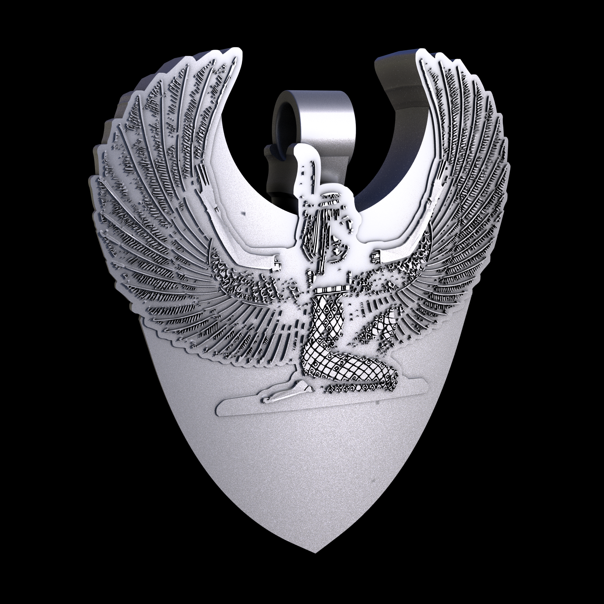 Stainless Steel 316L, manufactured using 3D printing, and media blasted after sintering, for a semi matte, rough surface finish.