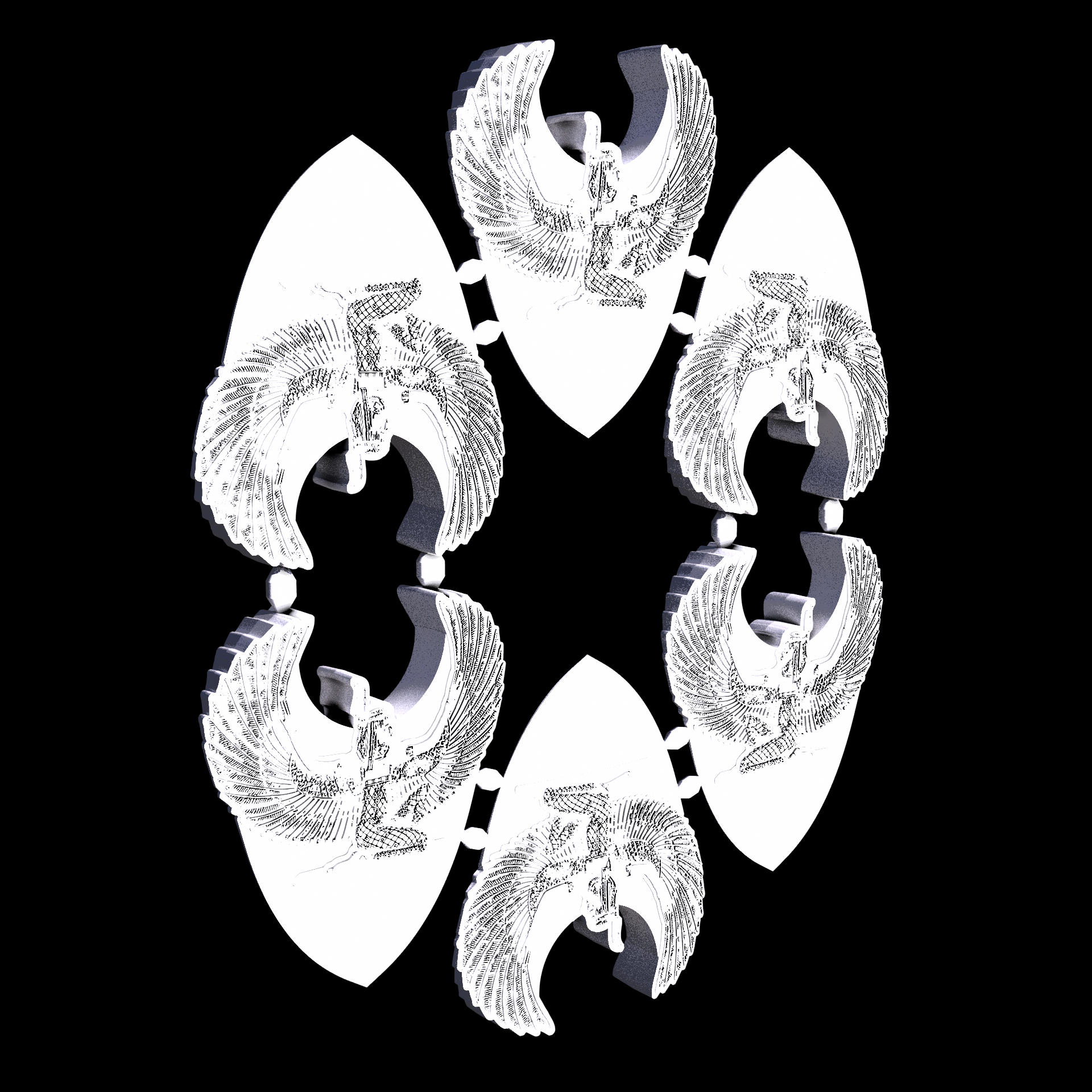 Thermoplastic Polyurethane, manufactured using Selective Laser Sintering (3D printing), that is flexible and rubber like, with a slightly rough, matte surface finish.