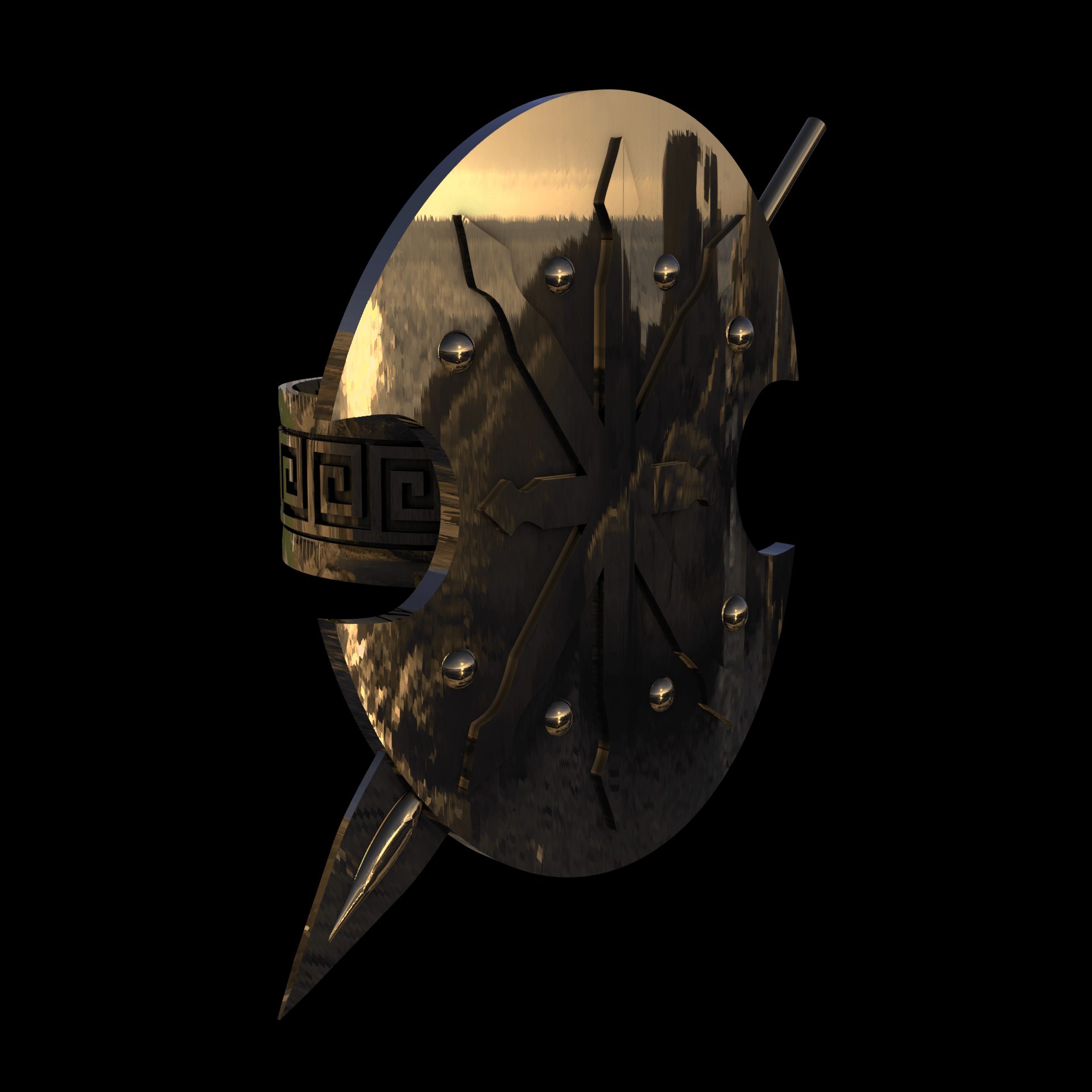 Brass manufactured using wax casting, with 0.5 micron thick eletroplated 14K Gold surface, polished for a shiny, smooth sheen surface.