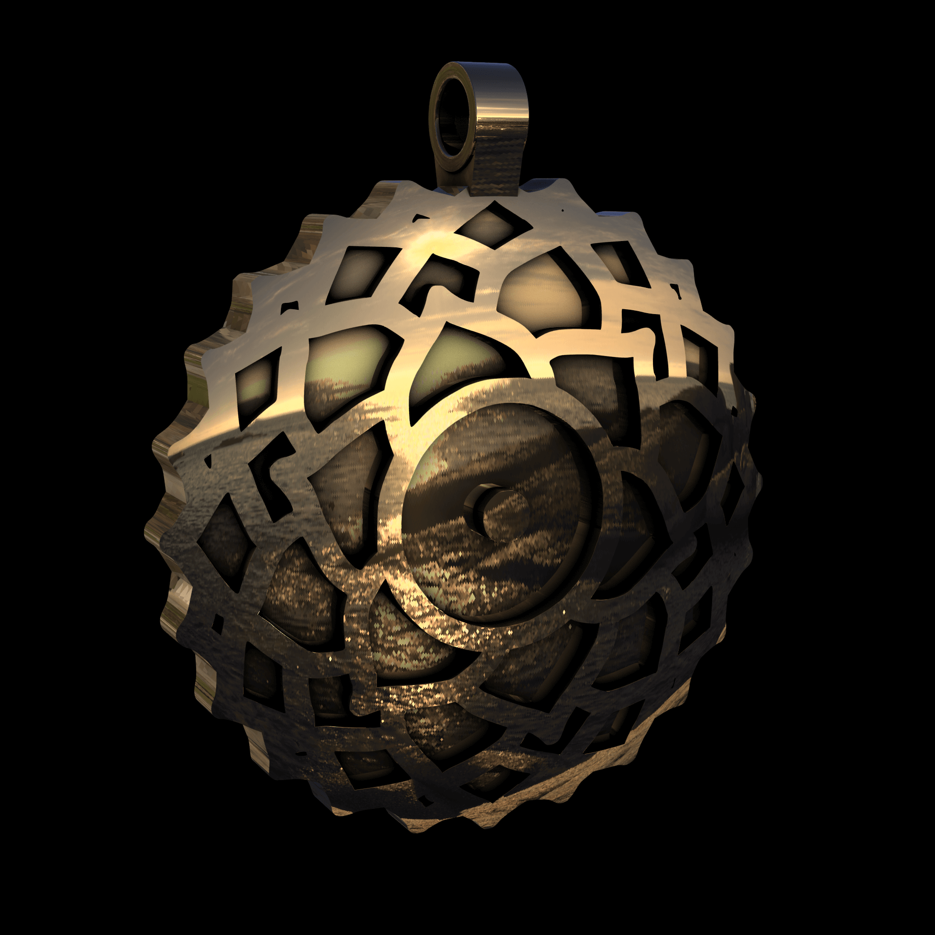 Brass manufactured using wax casting, with 0.5 micron thick eletroplated 14K Gold surface, polished for a shiny, smooth sheen surface.