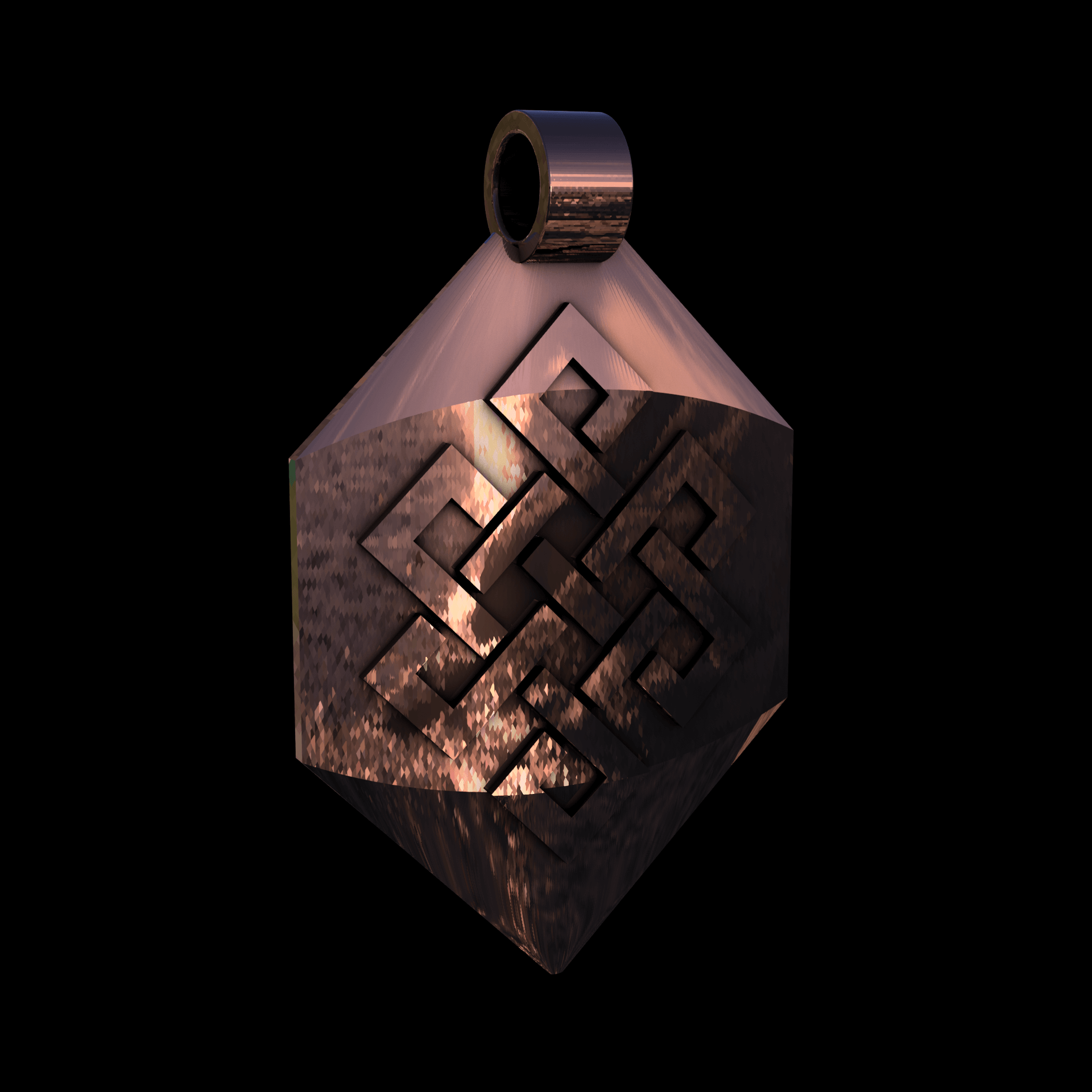 14K Rose Gold manufactured using wax casting, and polished for a shiny, smooth sheen surface.