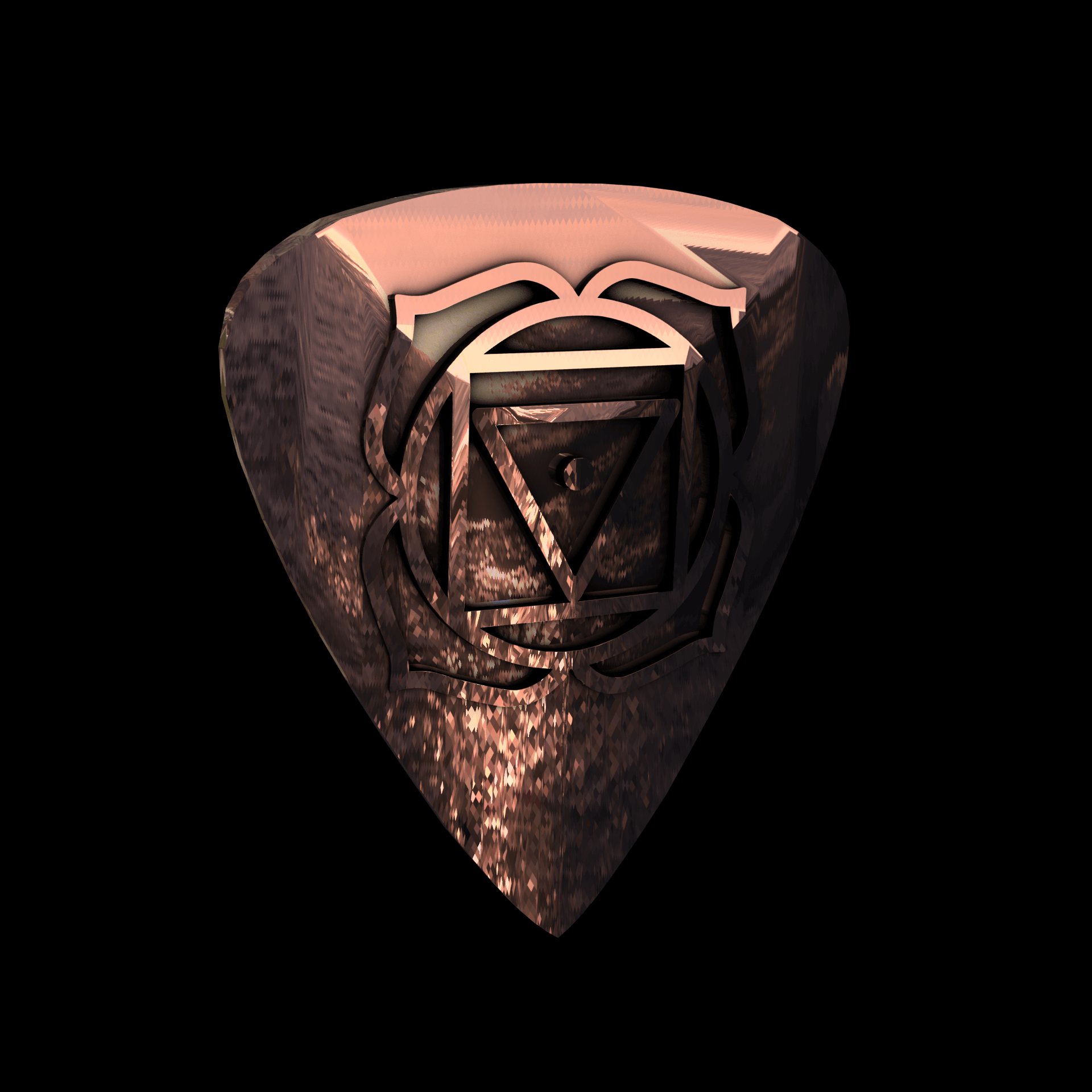 14K Rose Gold manufactured using wax casting, and polished for a shiny, smooth sheen surface.