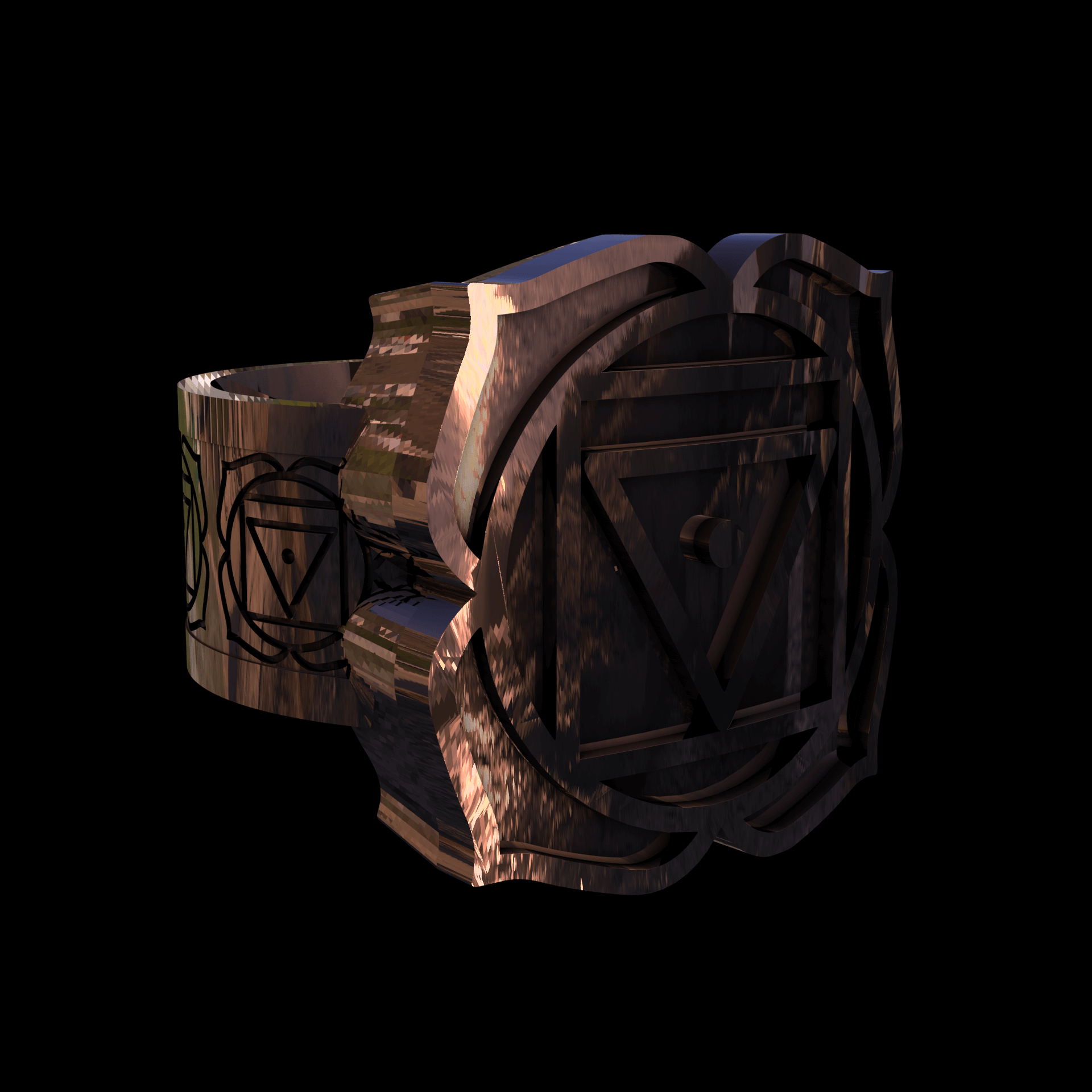 14K Rose Gold manufactured using wax casting, and polished for a shiny, smooth sheen surface.