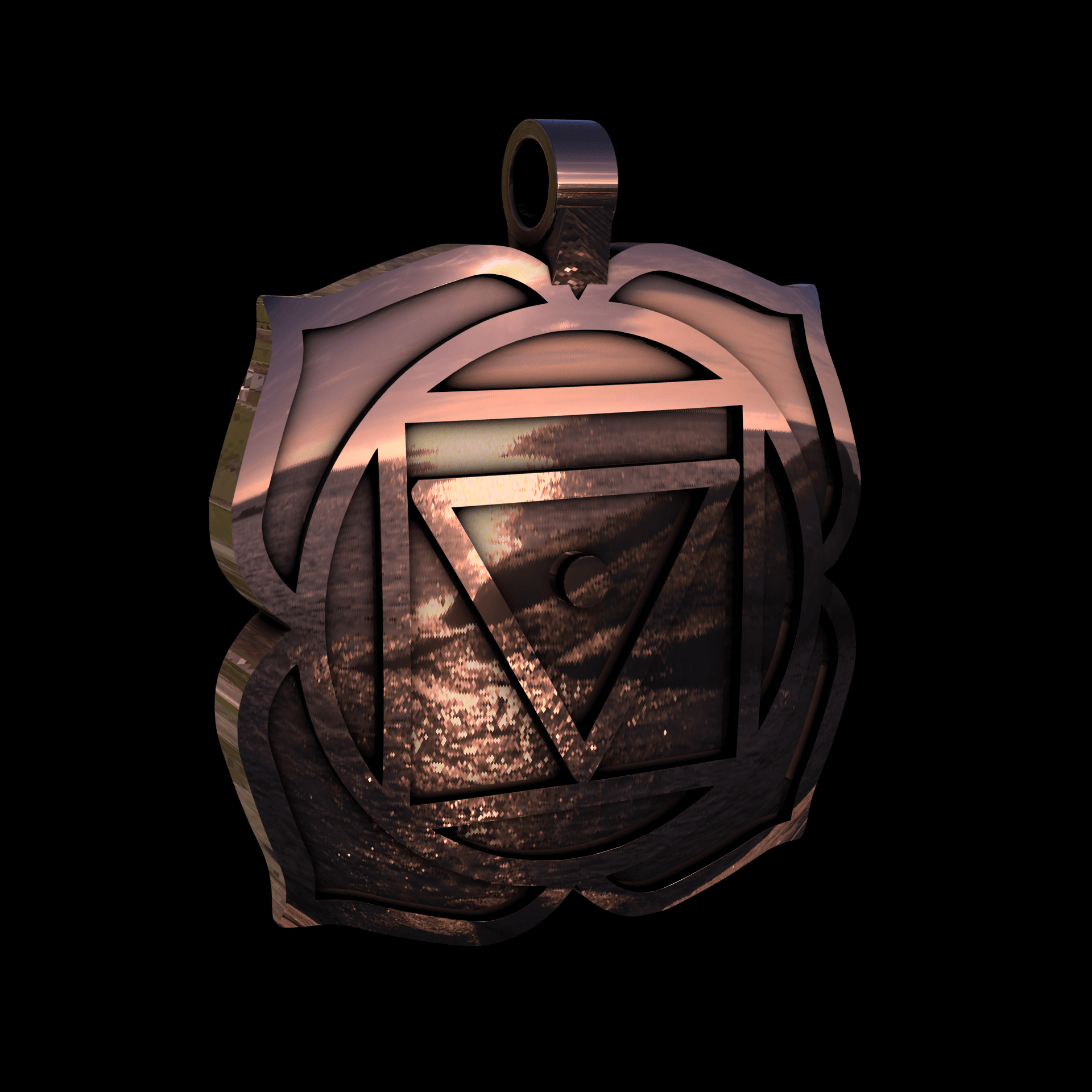 14K Rose Gold manufactured using wax casting, and polished for a shiny, smooth sheen surface.