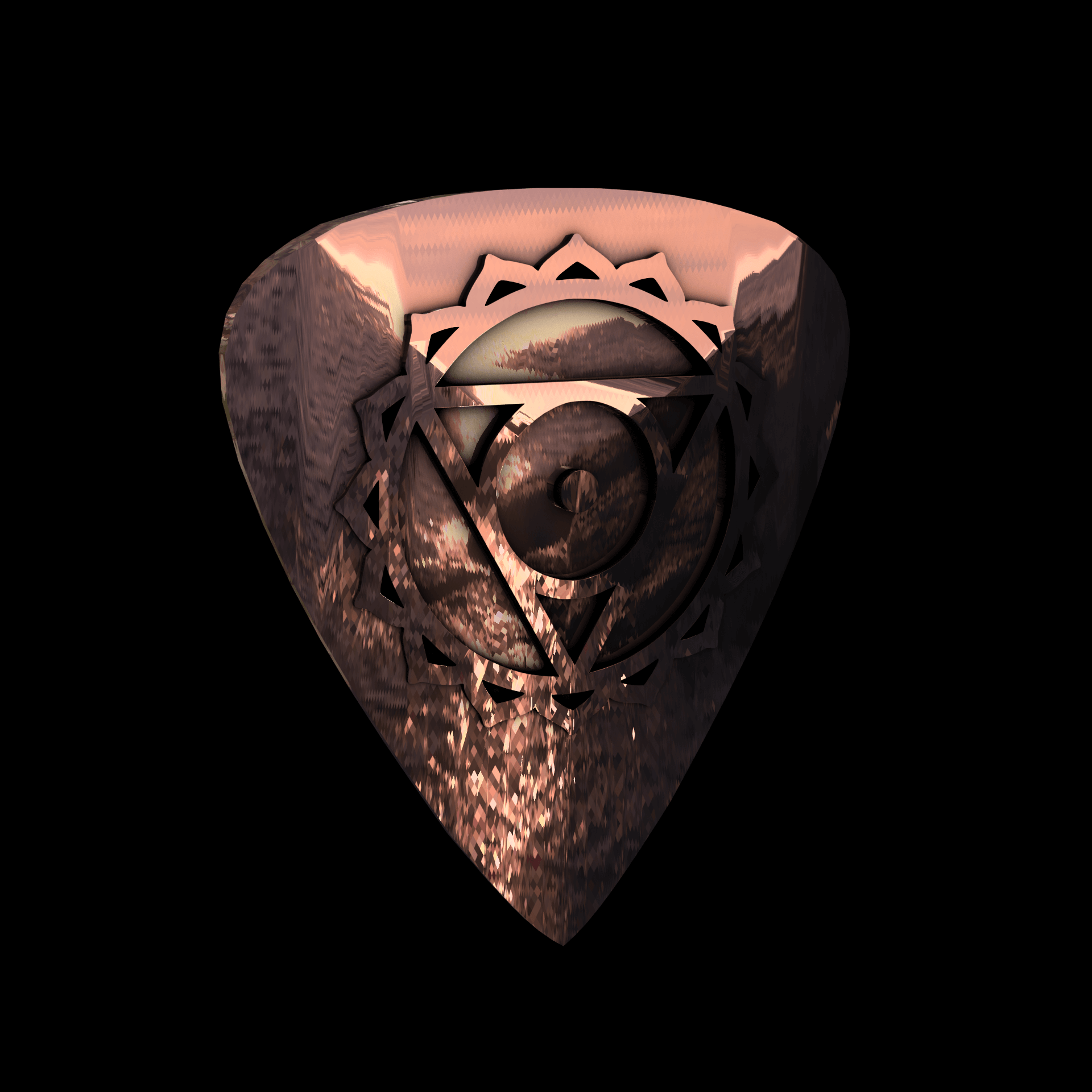 14K Rose Gold manufactured using wax casting, and polished for a shiny, smooth sheen surface.