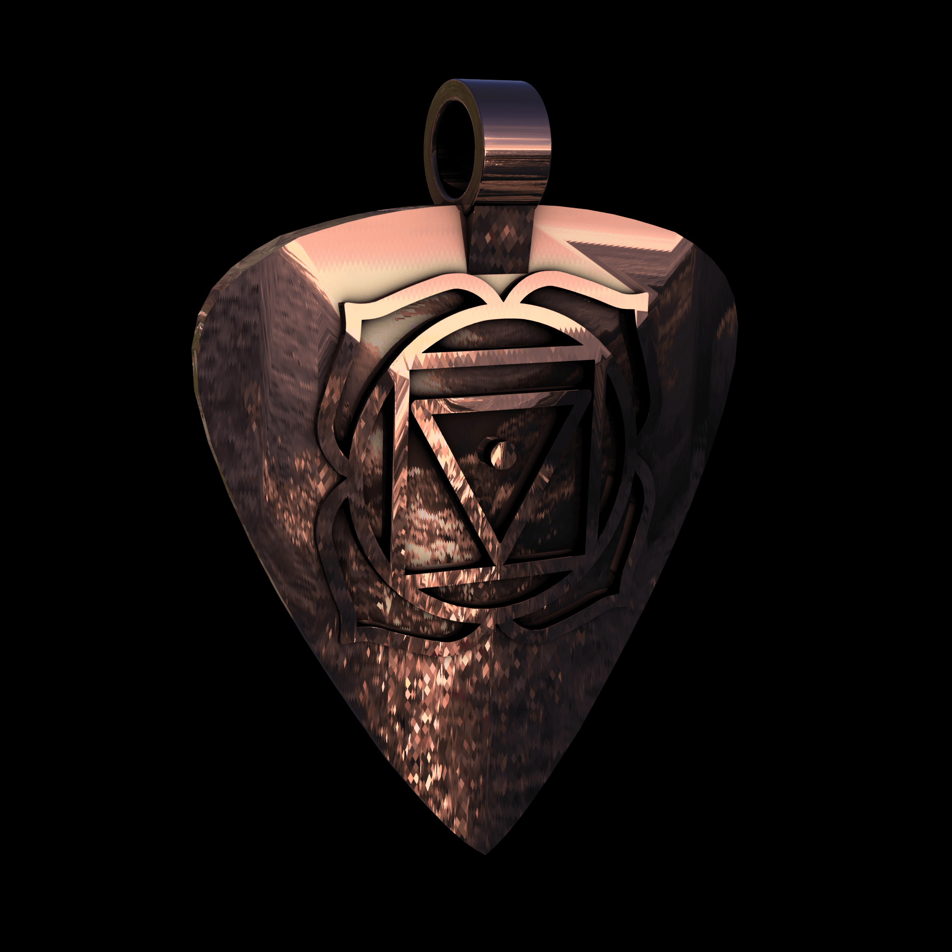 14K Rose Gold manufactured using wax casting, and polished for a shiny, smooth sheen surface.