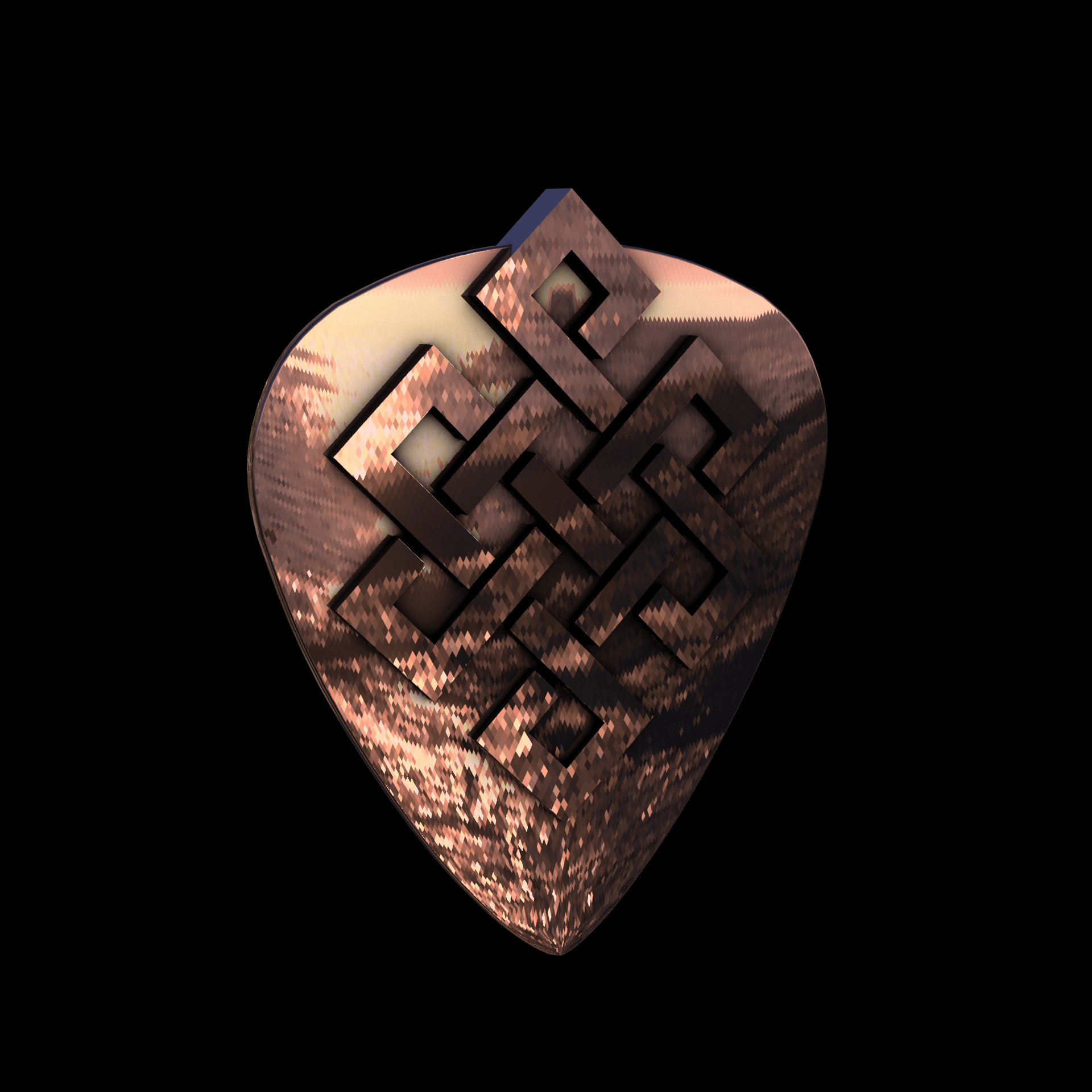 14K Rose Gold manufactured using wax casting, and polished for a shiny, smooth sheen surface.