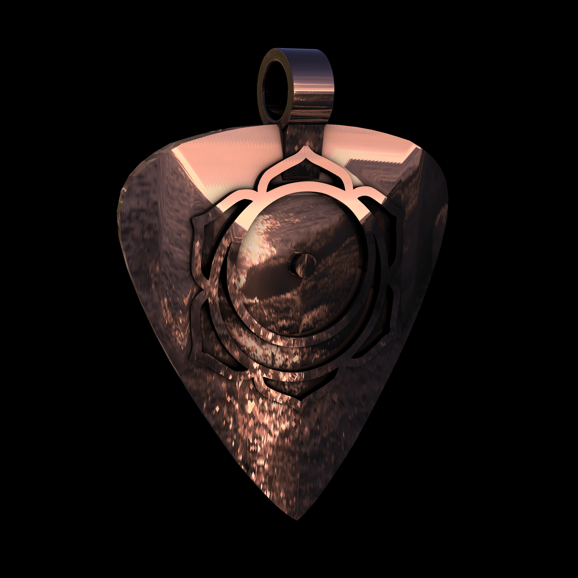 14K Rose Gold manufactured using wax casting, and polished for a shiny, smooth sheen surface.