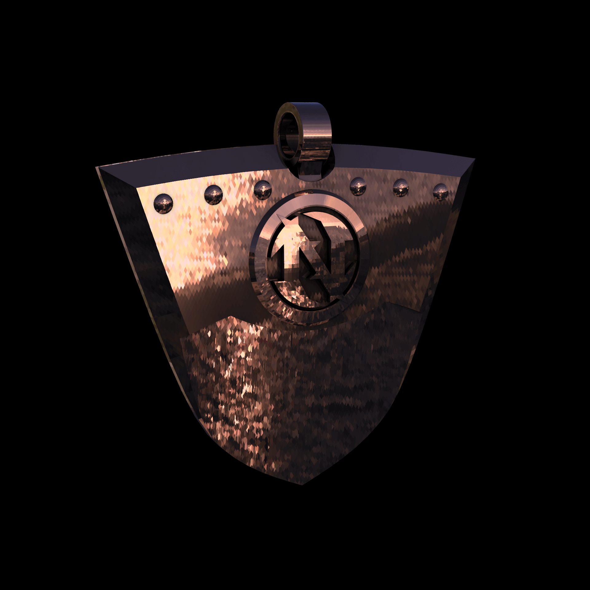 14K Rose Gold manufactured using wax casting, and polished for a shiny, smooth sheen surface.