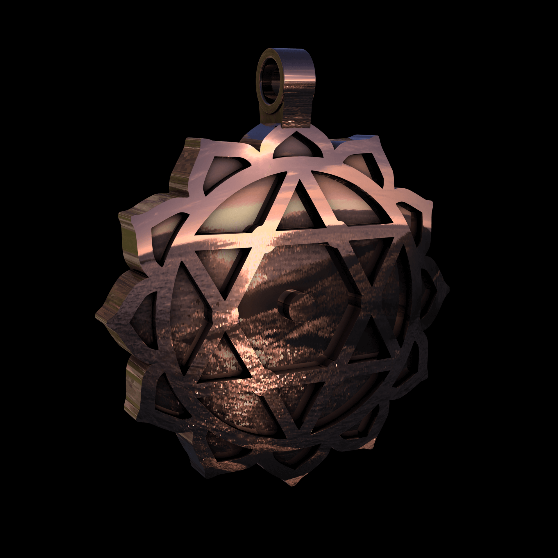 14K Rose Gold manufactured using wax casting, and polished for a shiny, smooth sheen surface.