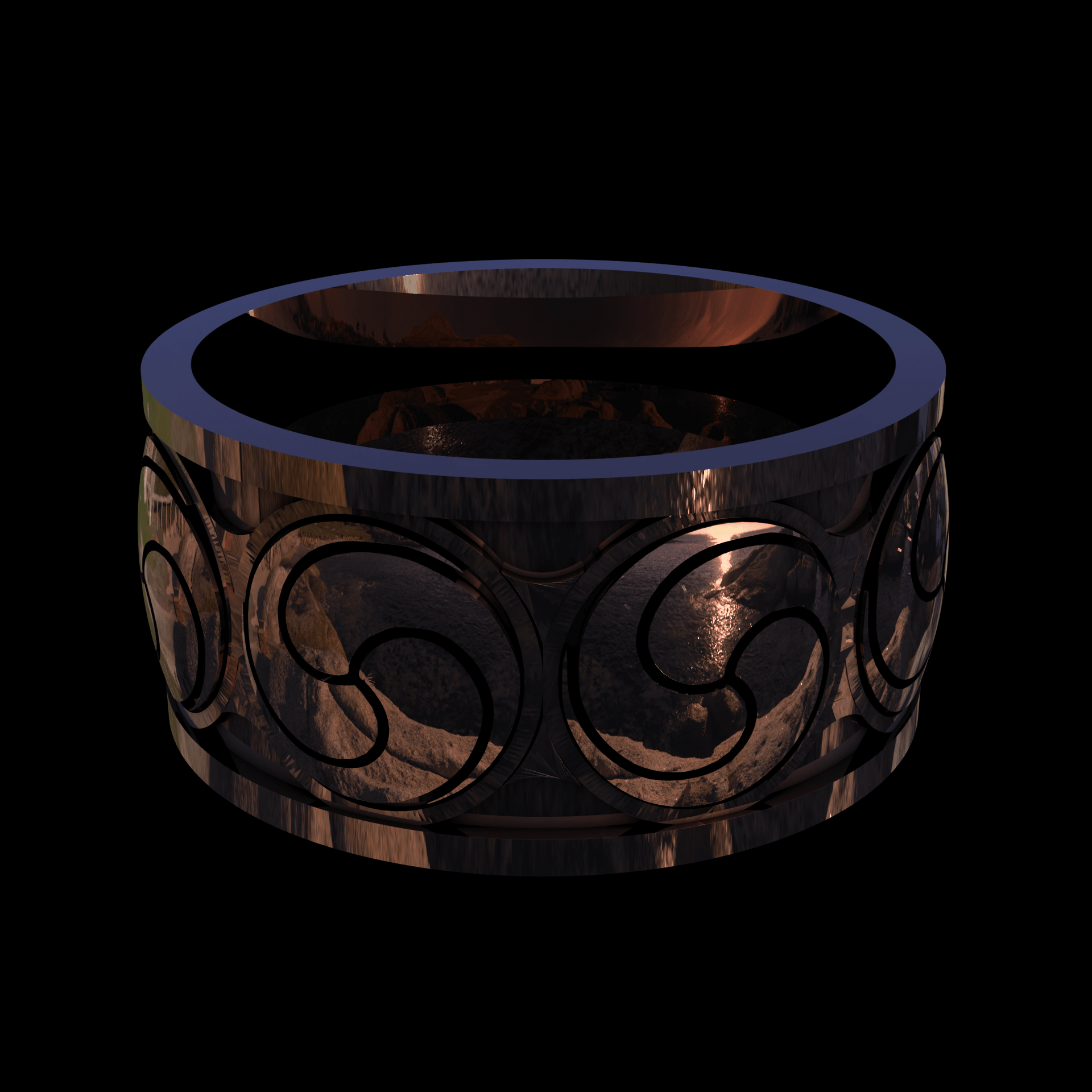 14K Rose Gold manufactured using wax casting, and polished for a shiny, smooth sheen surface.
