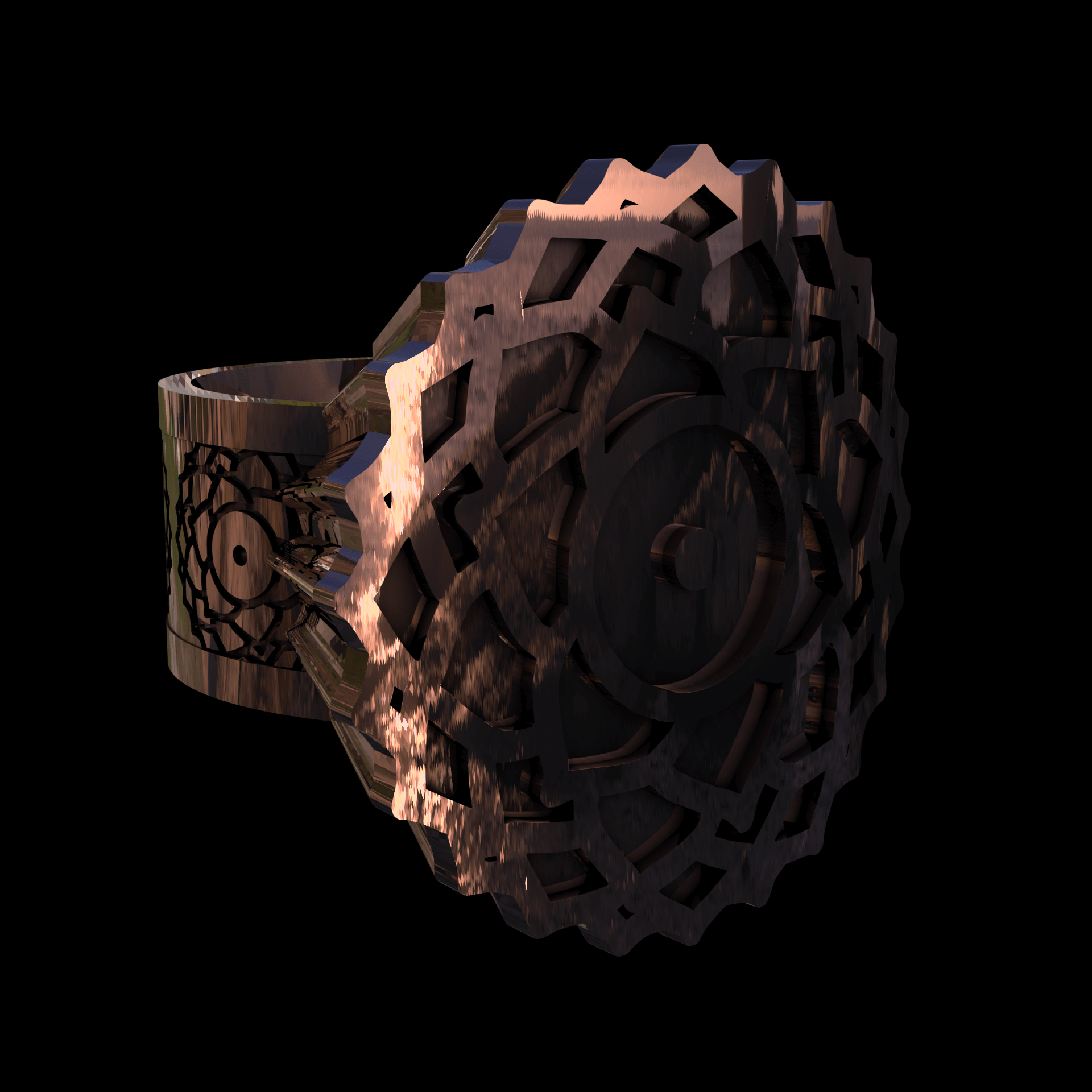 14K Rose Gold manufactured using wax casting, and polished for a shiny, smooth sheen surface.