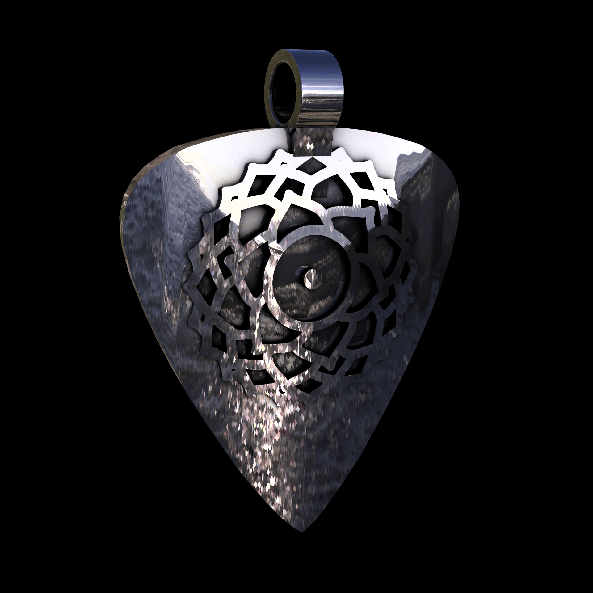 14K White Gold manufactured using wax casting, and polished for a shiny, smooth sheen surface.