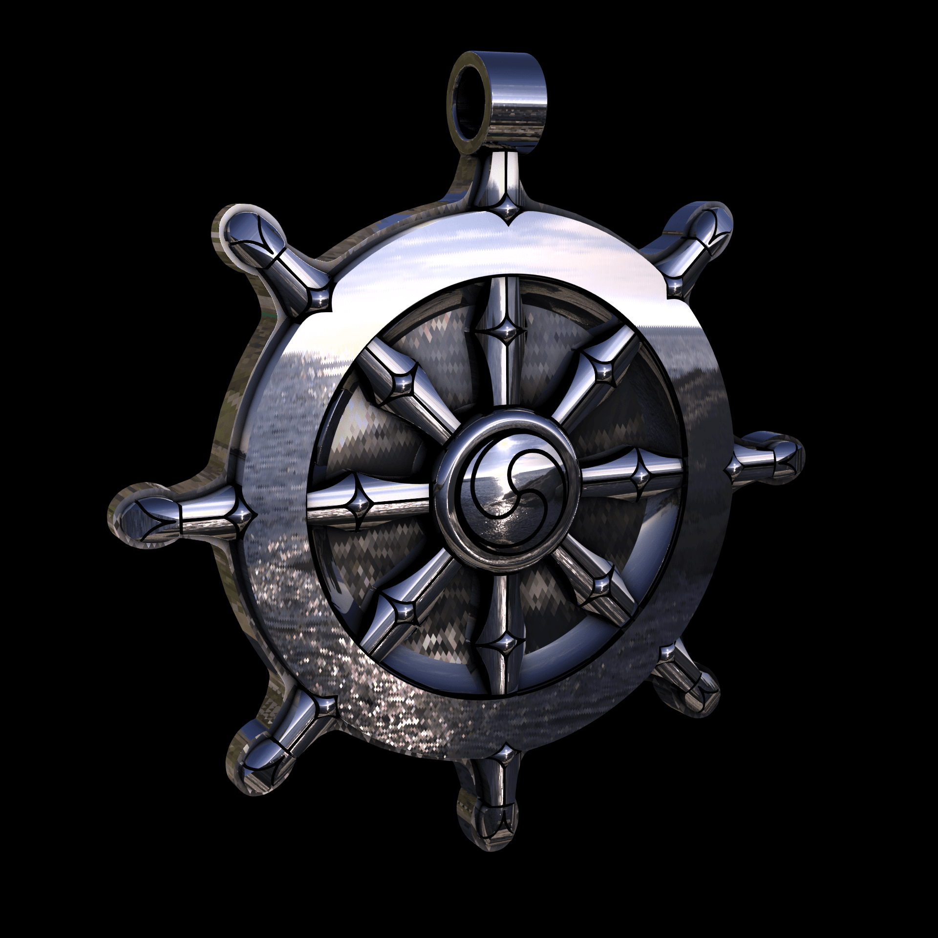 14K White Gold manufactured using wax casting, and polished for a shiny, smooth sheen surface.