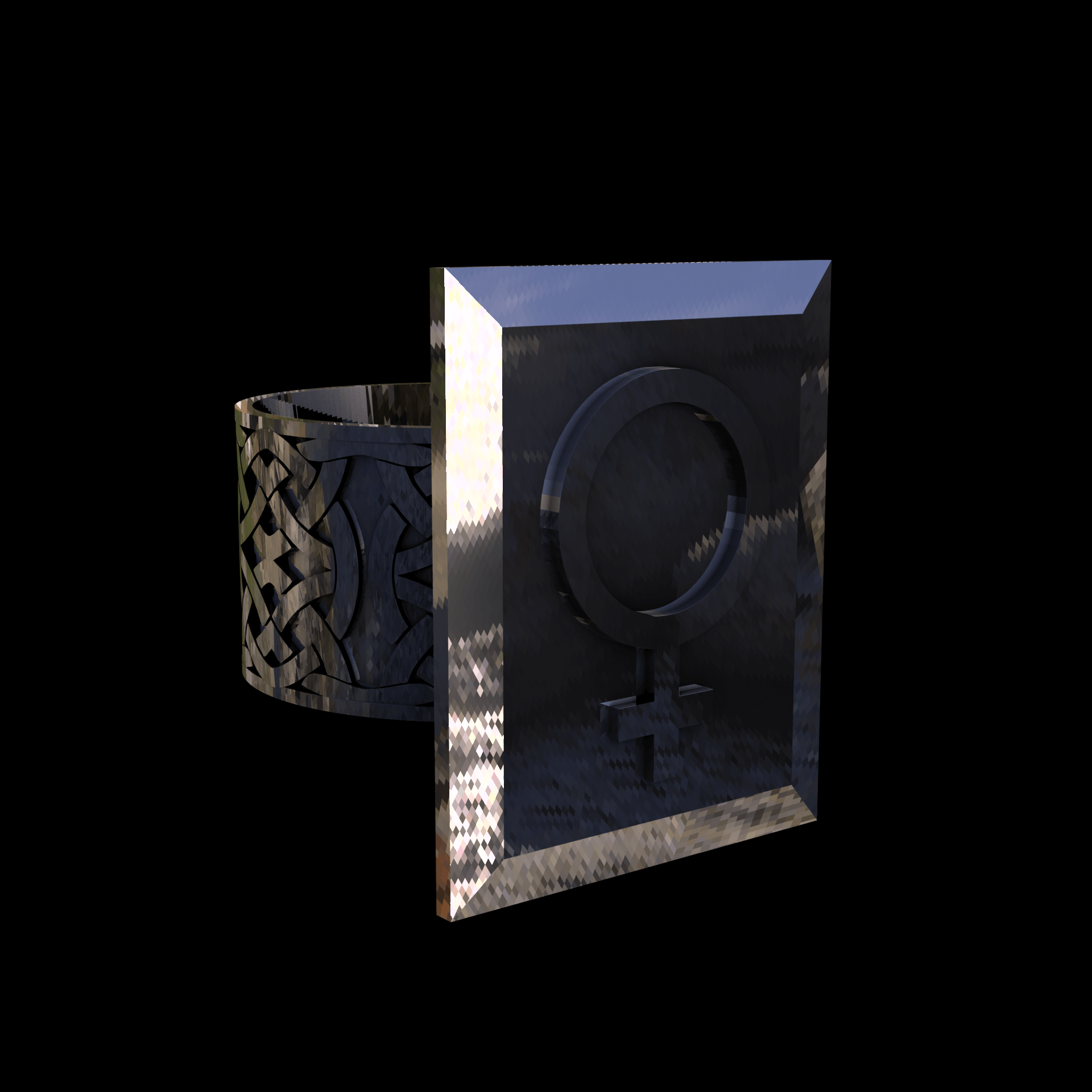 14K White Gold manufactured using wax casting, and polished for a shiny, smooth sheen surface.