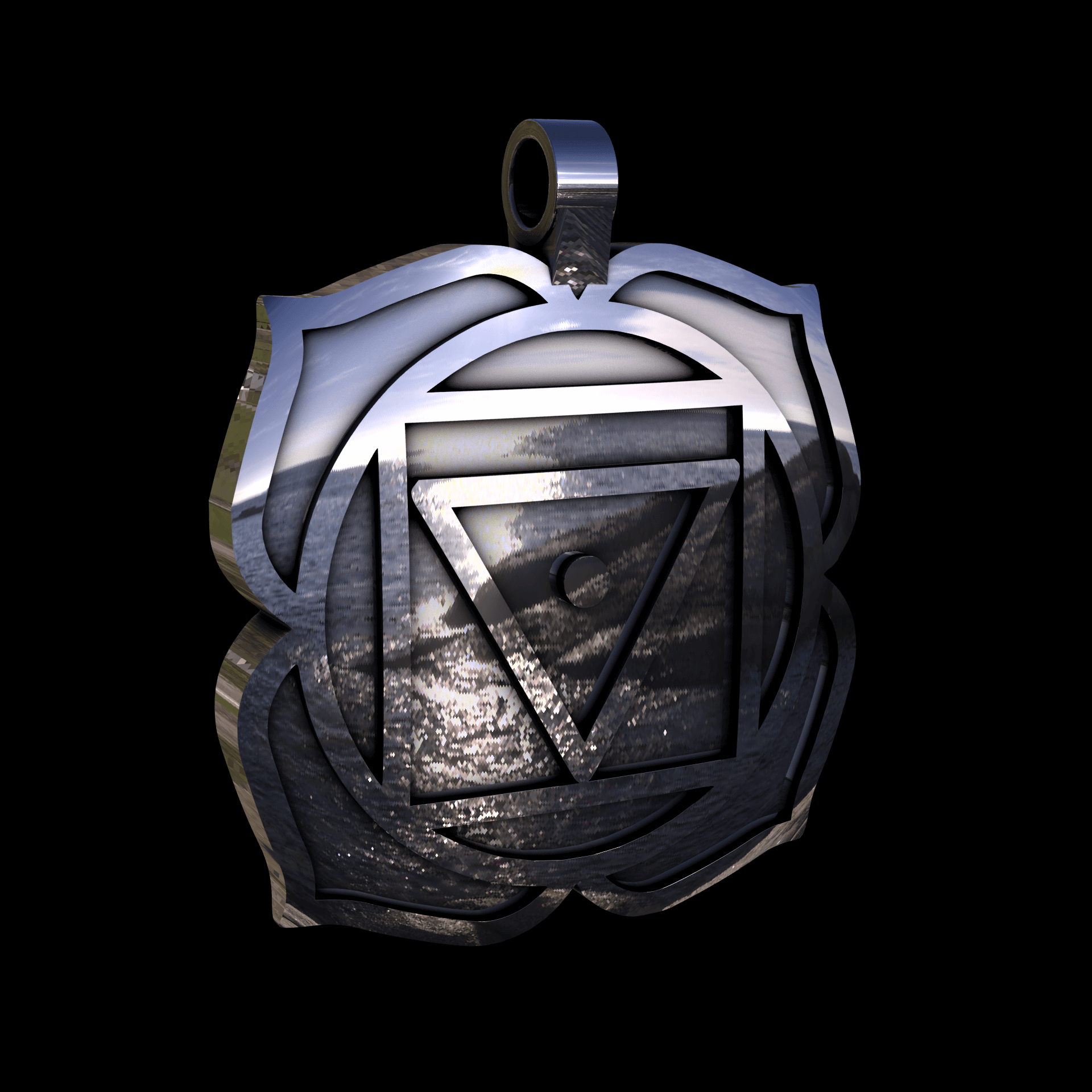 14K White Gold manufactured using wax casting, and polished for a shiny, smooth sheen surface.