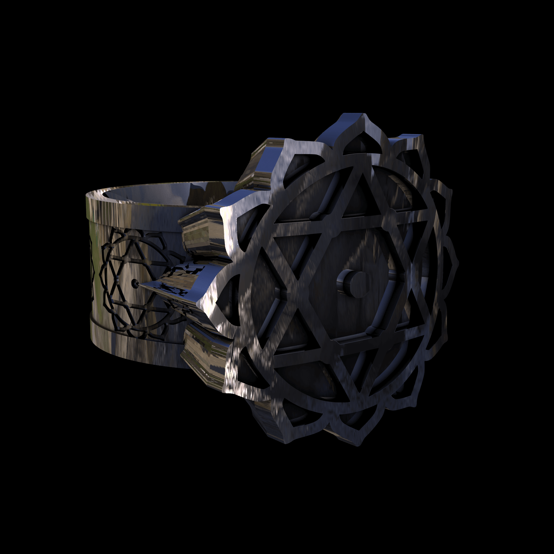 14K White Gold manufactured using wax casting, and polished for a shiny, smooth sheen surface.