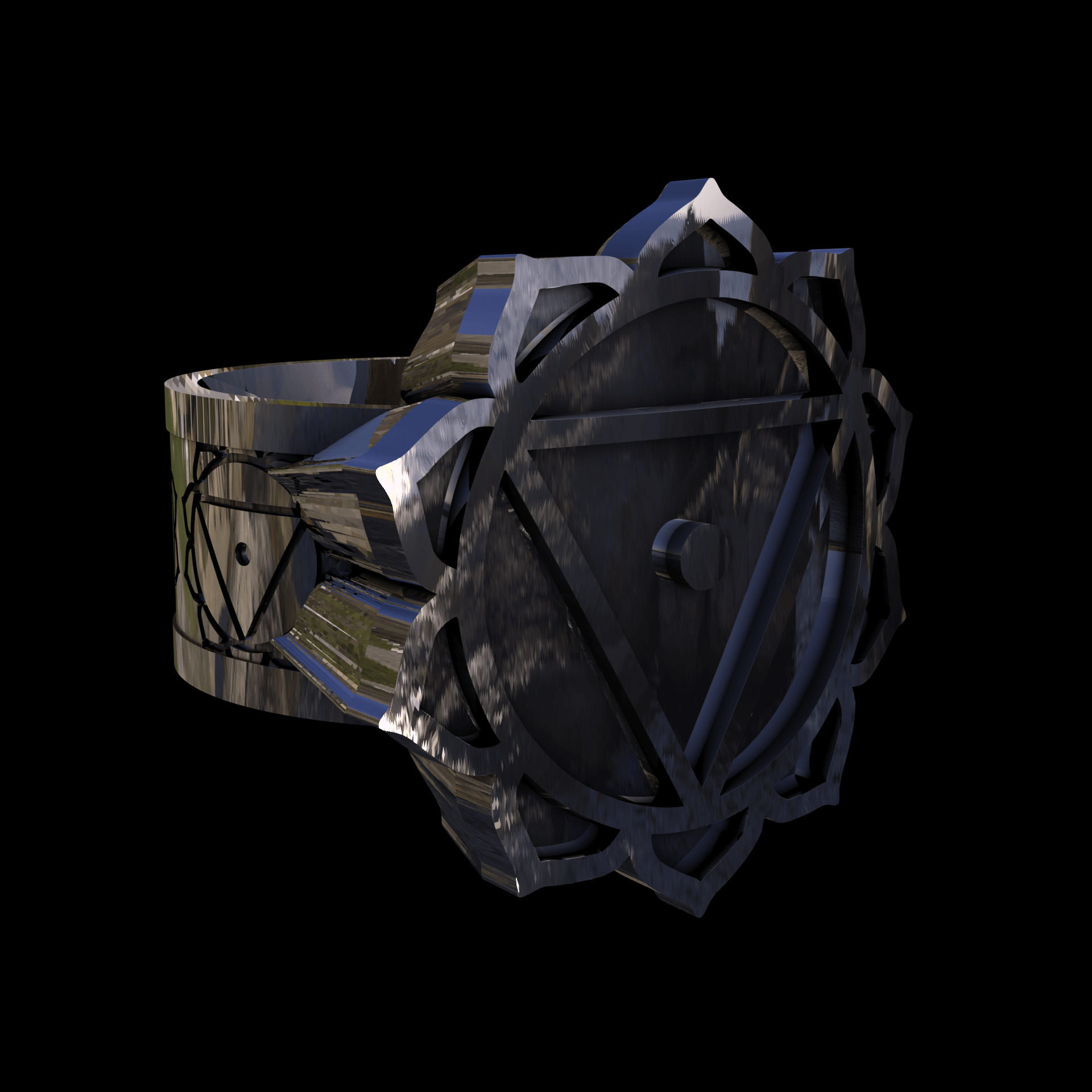 14K White Gold manufactured using wax casting, and polished for a shiny, smooth sheen surface.