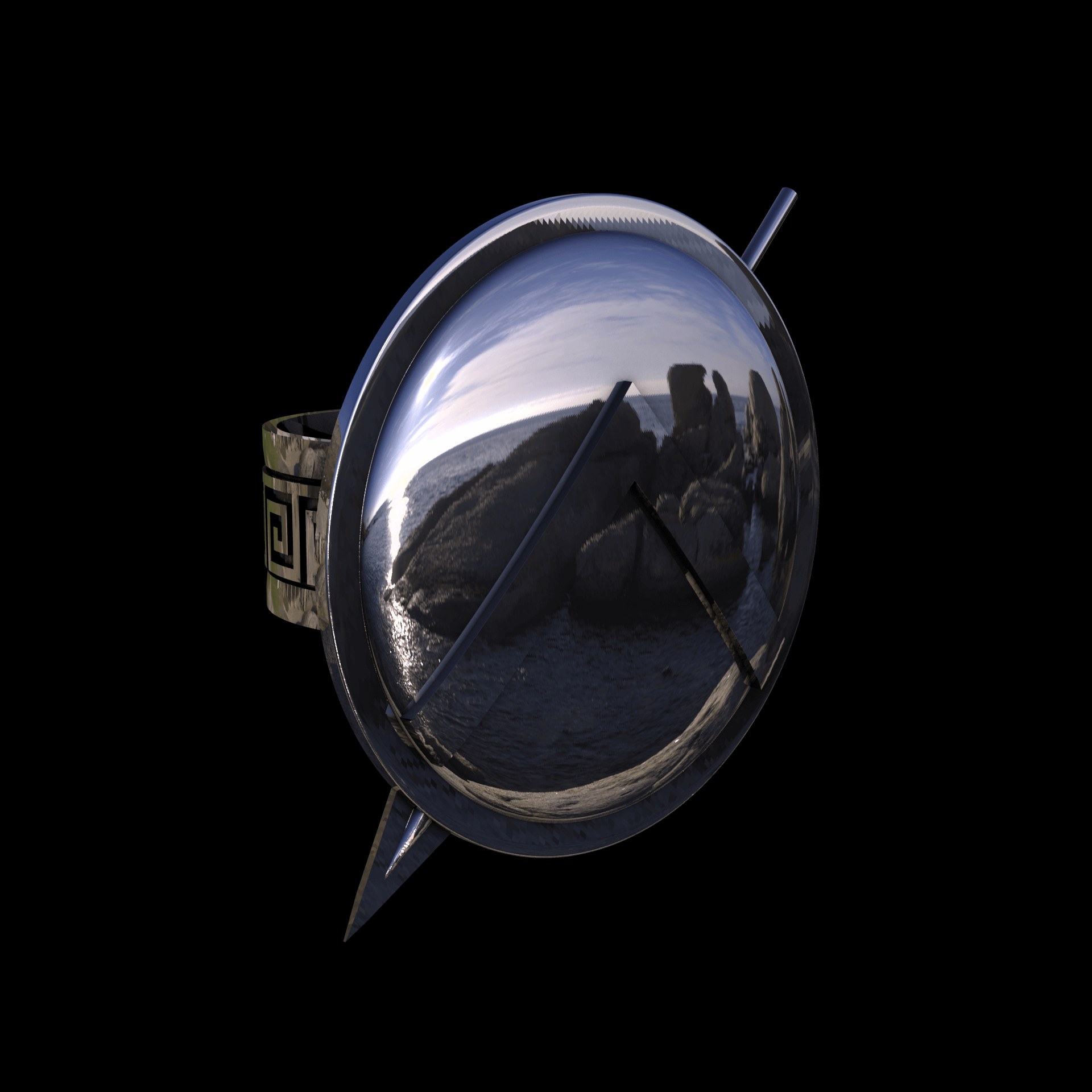 14K White Gold manufactured using wax casting, and polished for a shiny, smooth sheen surface.