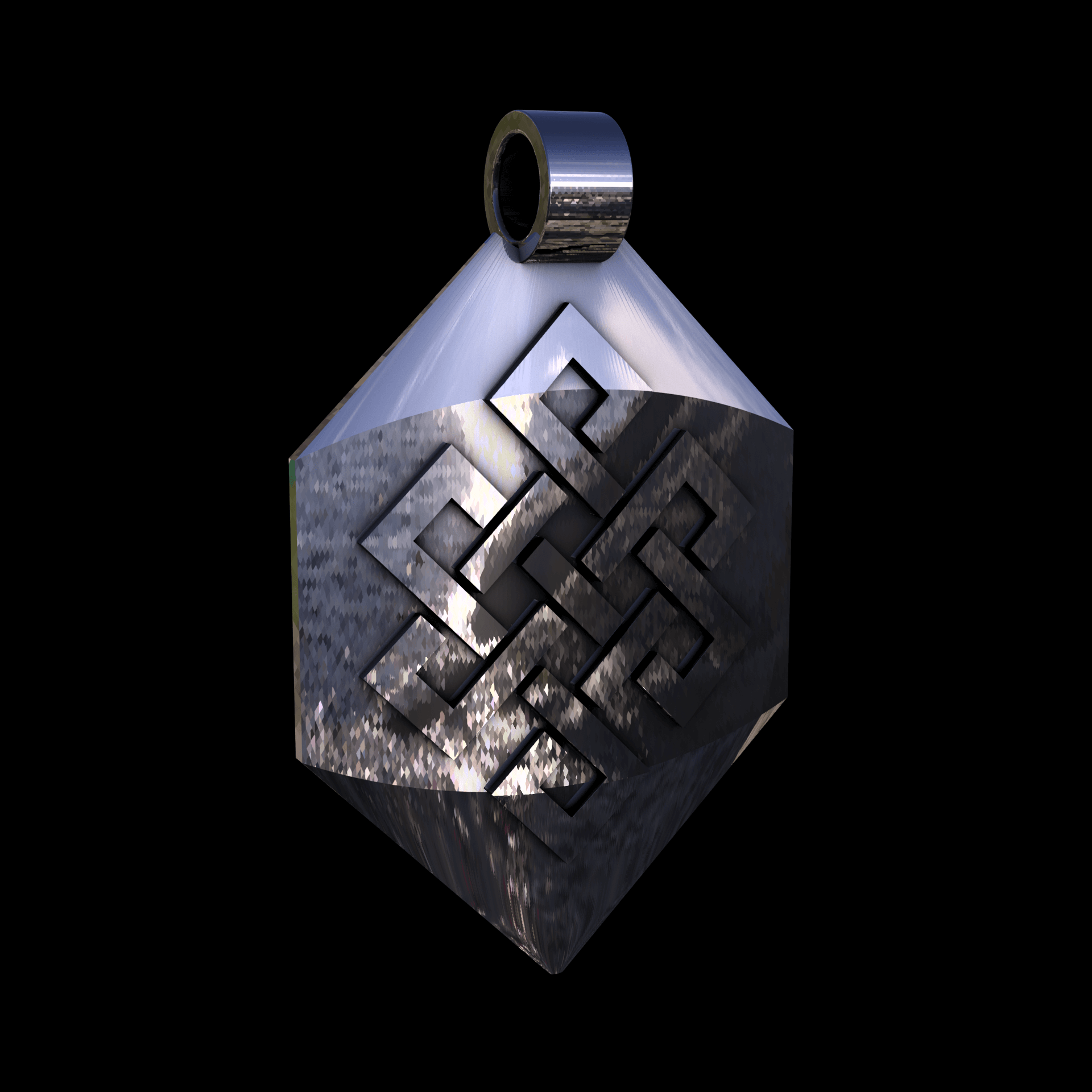 14K White Gold manufactured using wax casting, and polished for a shiny, smooth sheen surface.