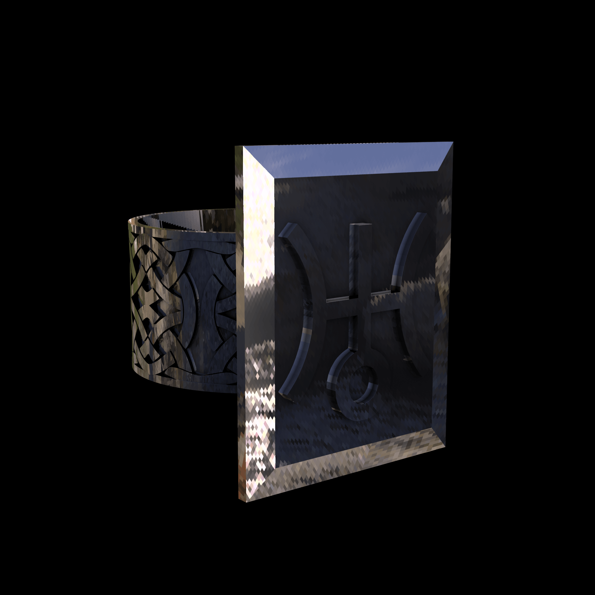 14K White Gold manufactured using wax casting, and polished for a shiny, smooth sheen surface.