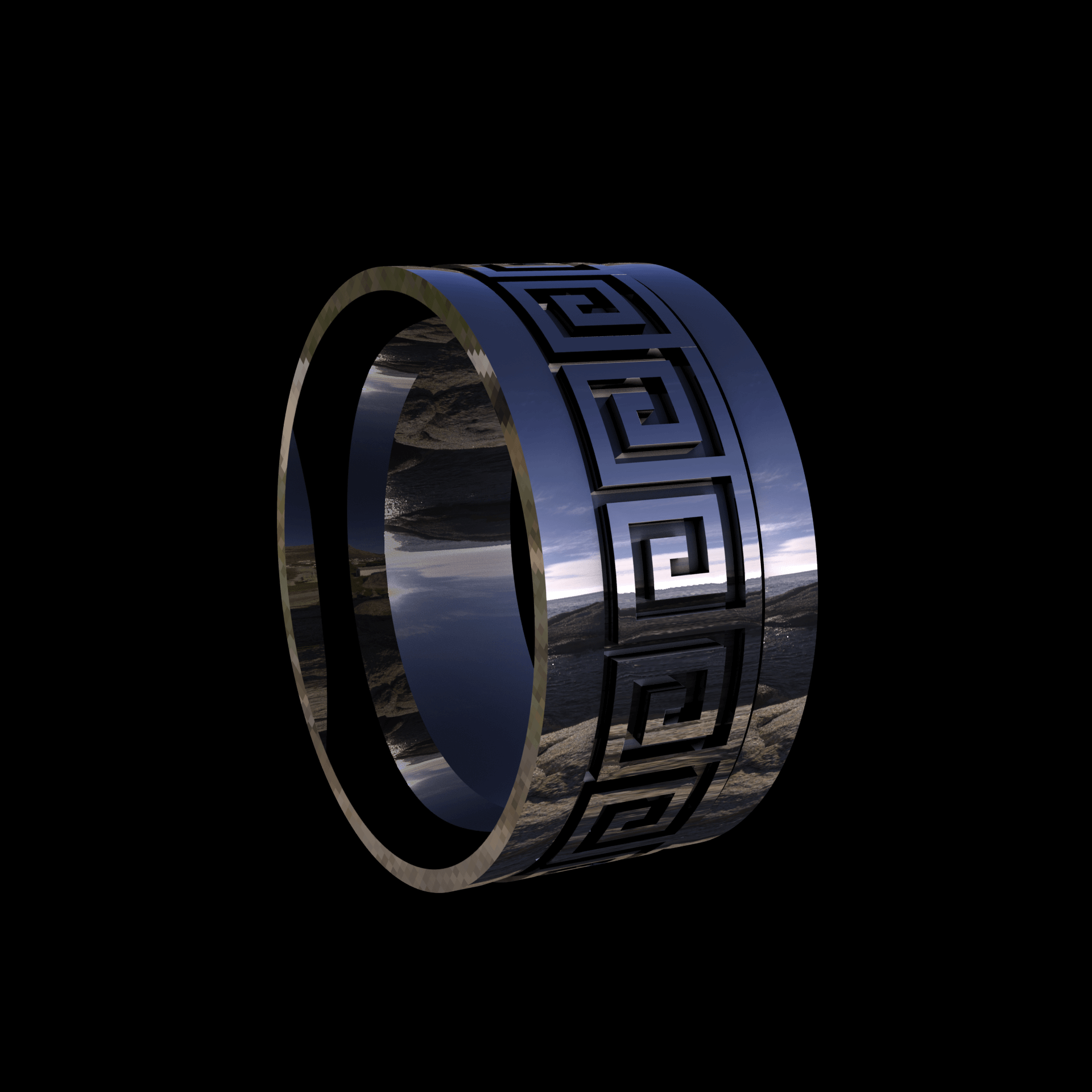 14K White Gold manufactured using wax casting, and polished for a shiny, smooth sheen surface.