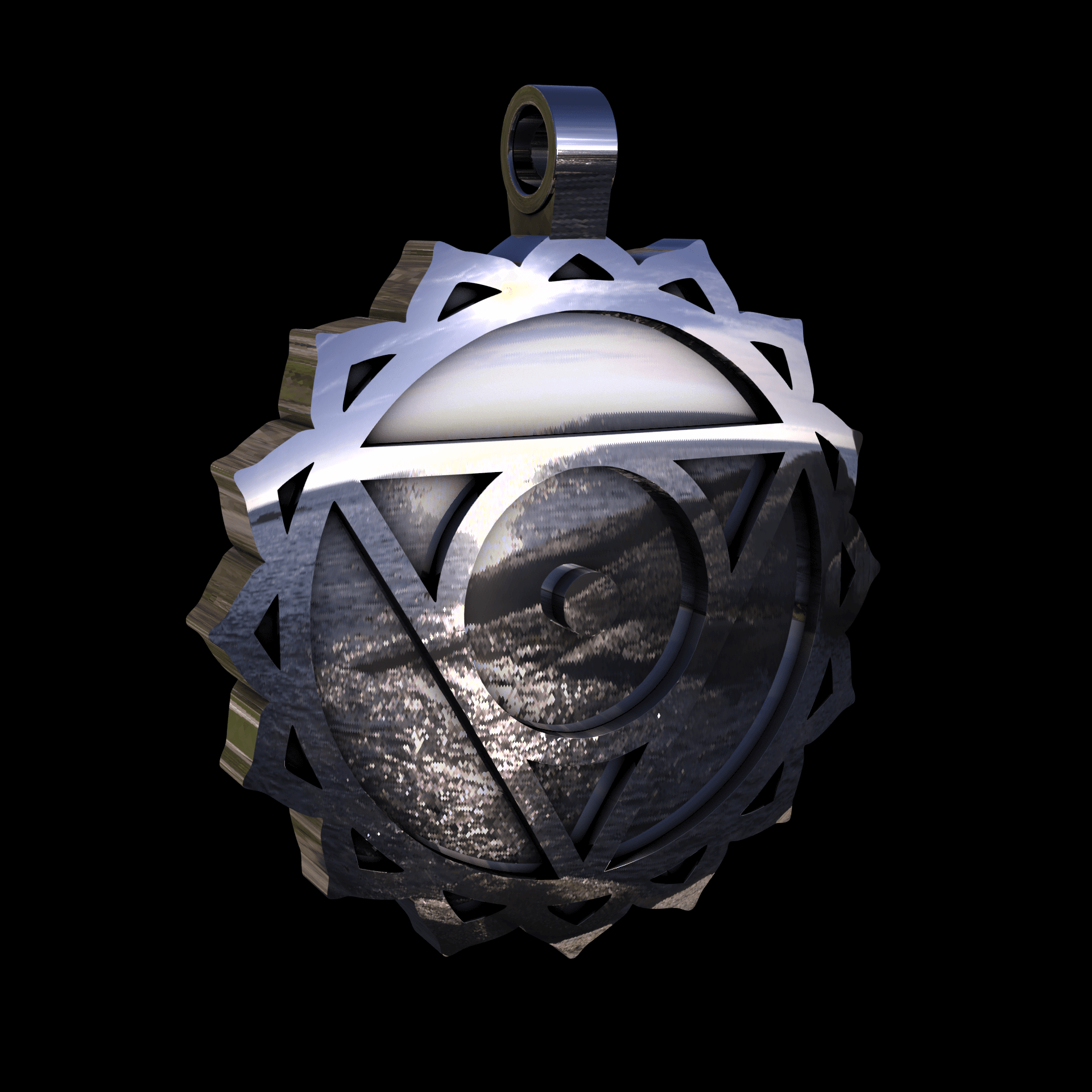 14K White Gold manufactured using wax casting, and polished for a shiny, smooth sheen surface.