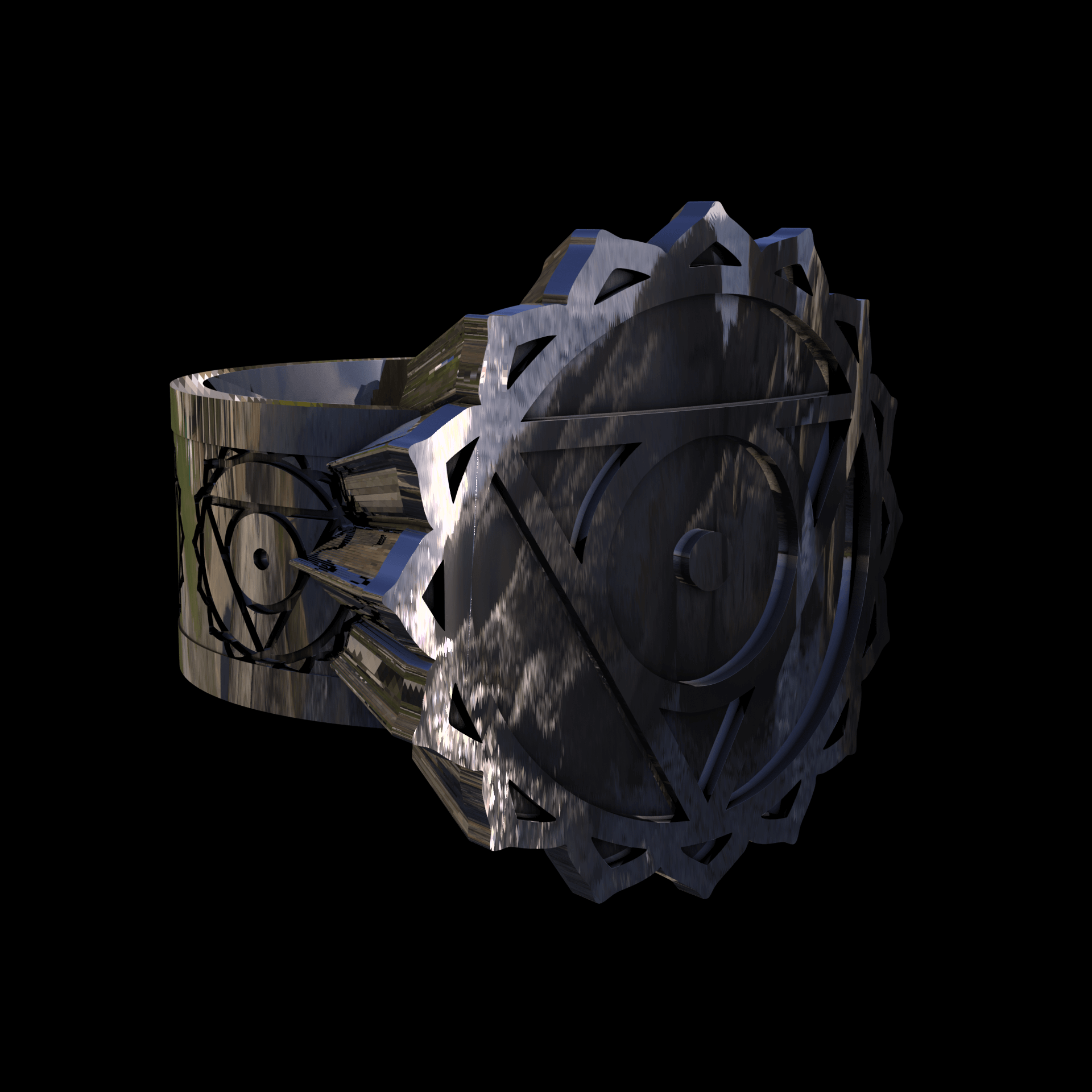 14K White Gold manufactured using wax casting, and polished for a shiny, smooth sheen surface.