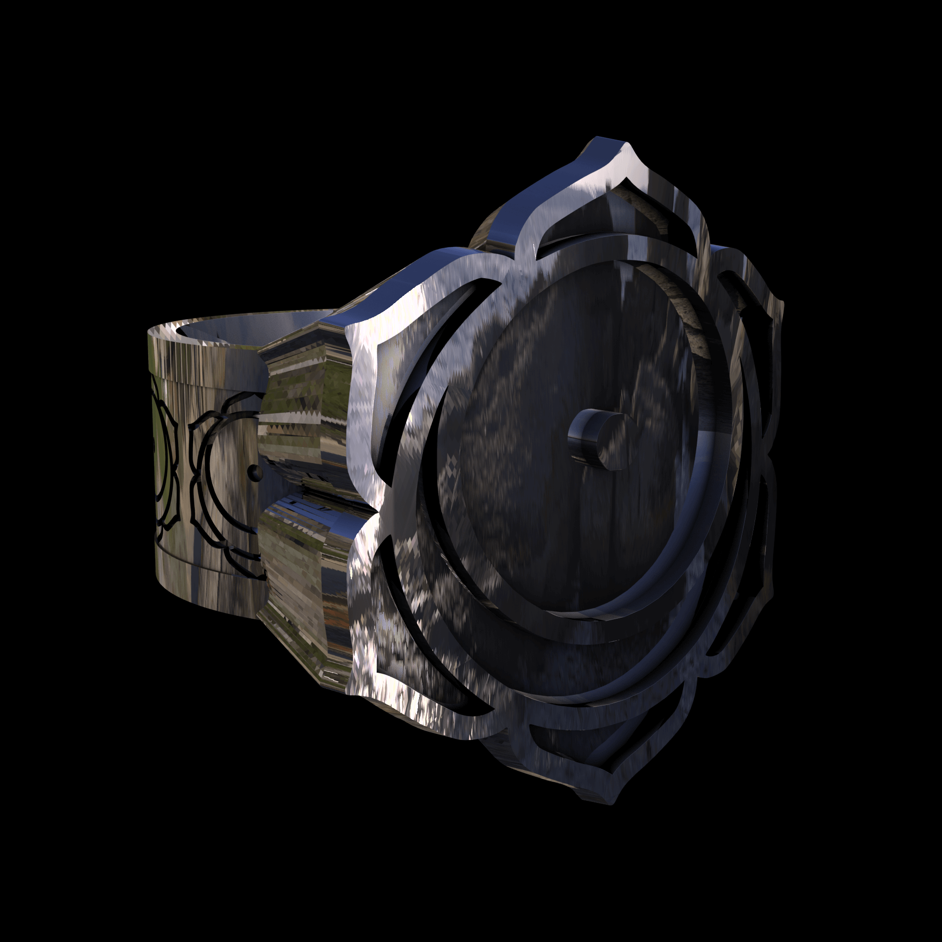 14K White Gold manufactured using wax casting, and polished for a shiny, smooth sheen surface.