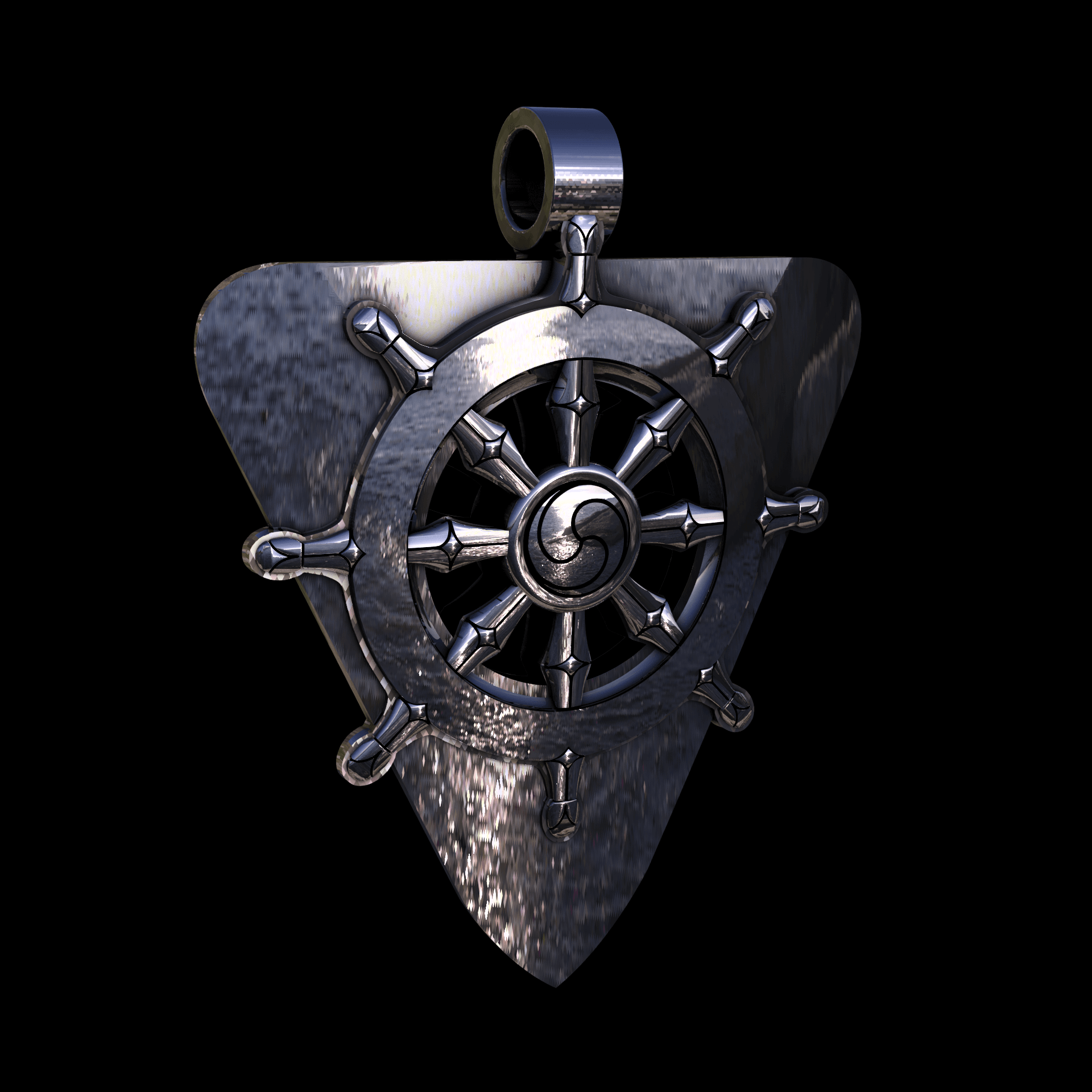 14K White Gold manufactured using wax casting, and polished for a shiny, smooth sheen surface.