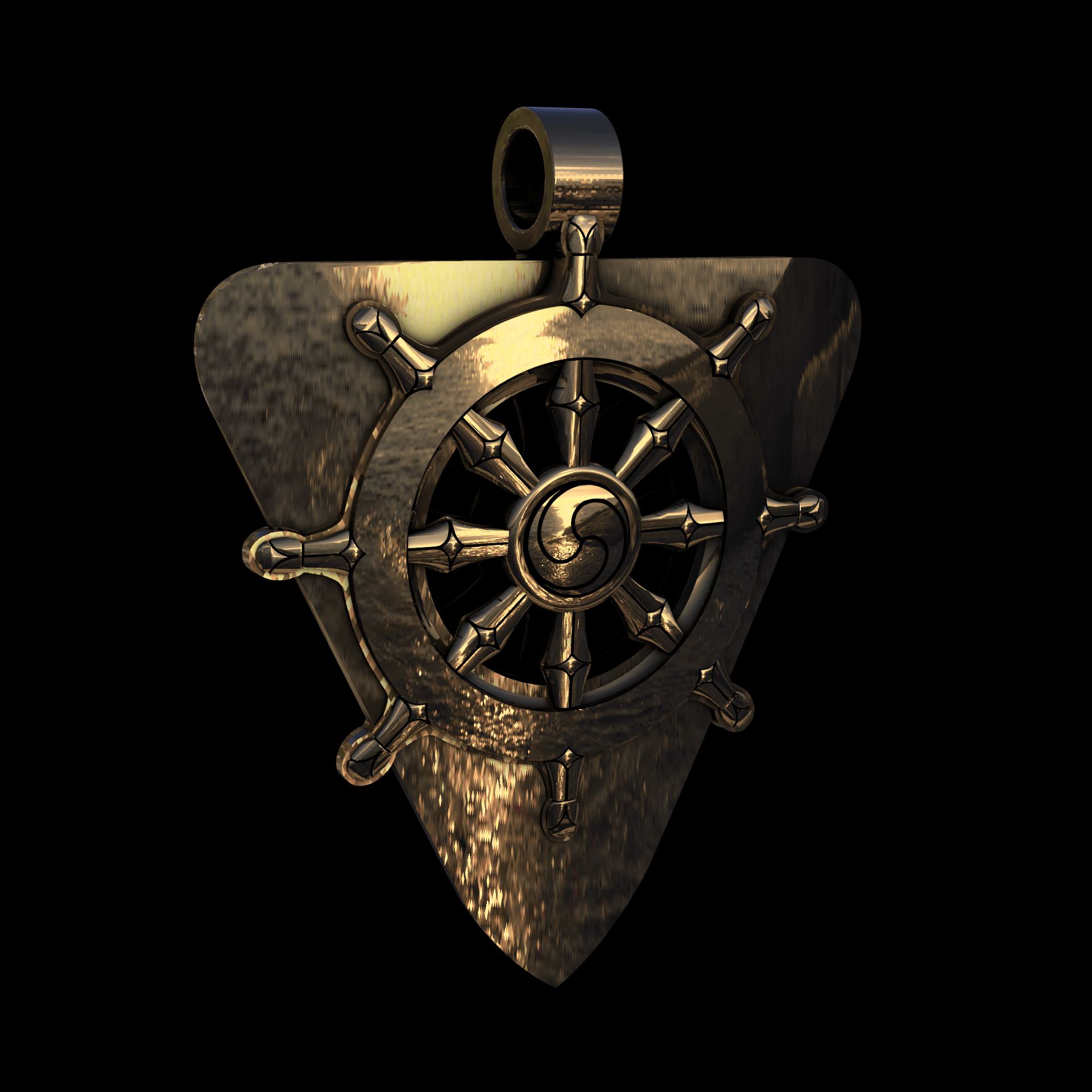 14K Yellow Gold manufactured using wax casting, and polished for a shiny, smooth sheen surface.