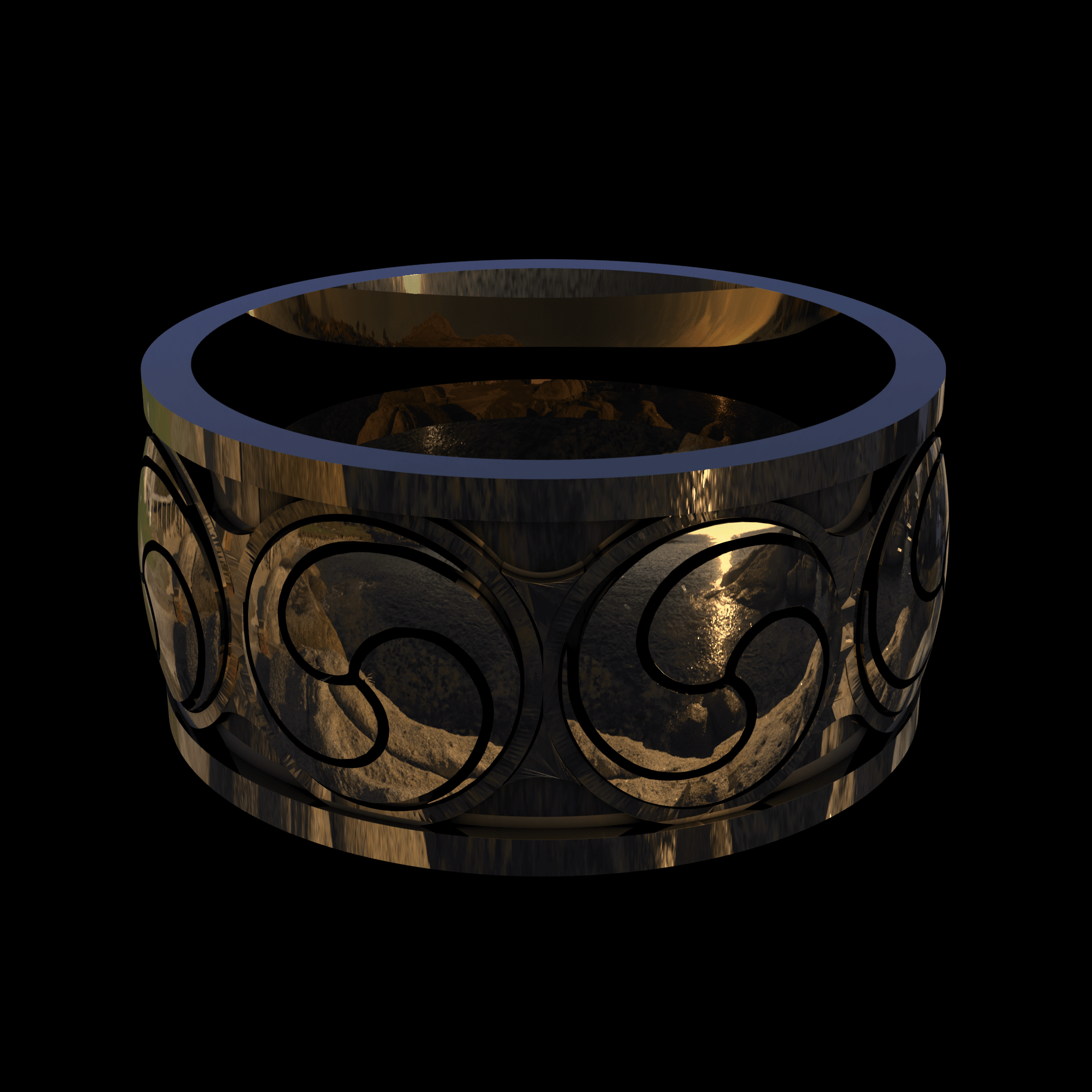 14K Yellow Gold manufactured using wax casting, and polished for a shiny, smooth sheen surface.