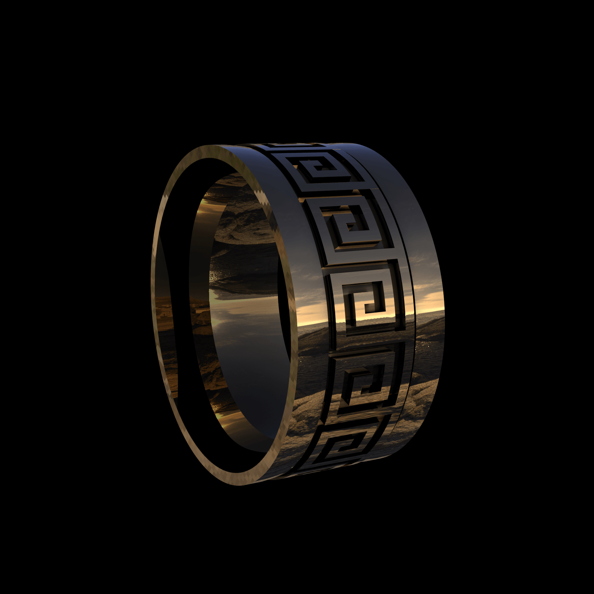 14K Yellow Gold manufactured using wax casting, and polished for a shiny, smooth sheen surface.