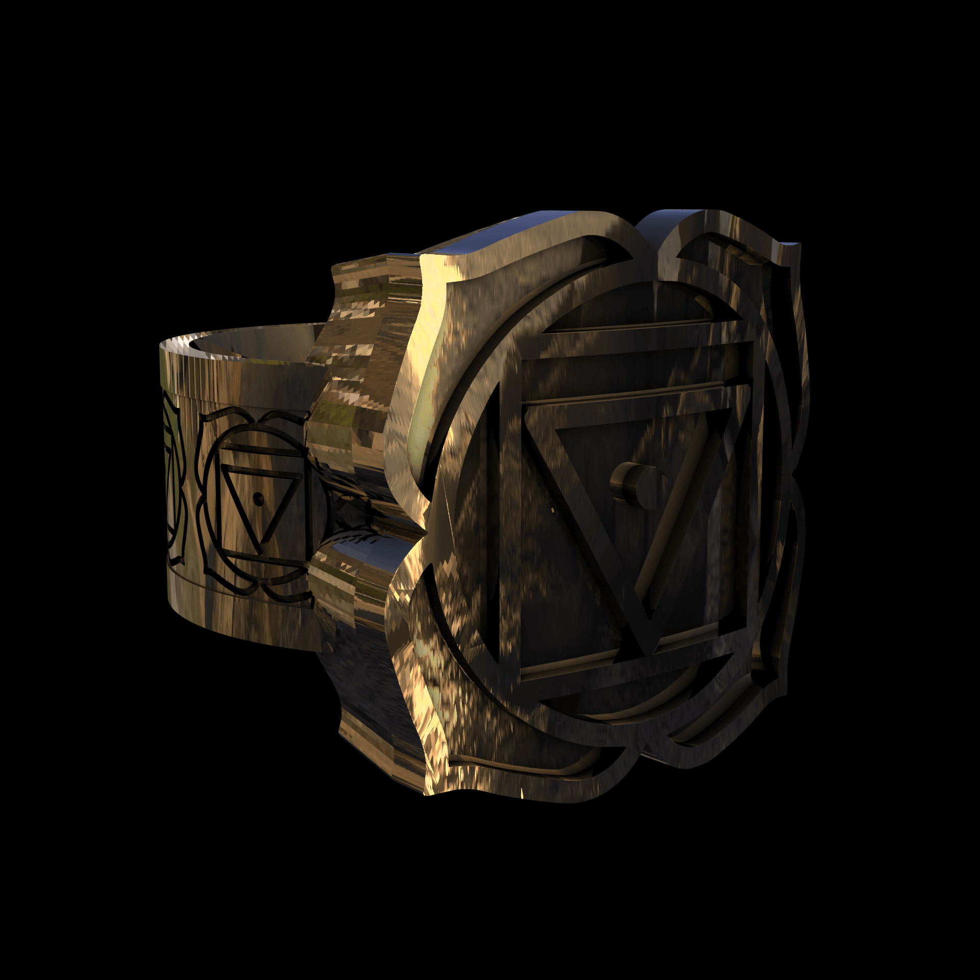 14K Yellow Gold manufactured using wax casting, and polished for a shiny, smooth sheen surface.