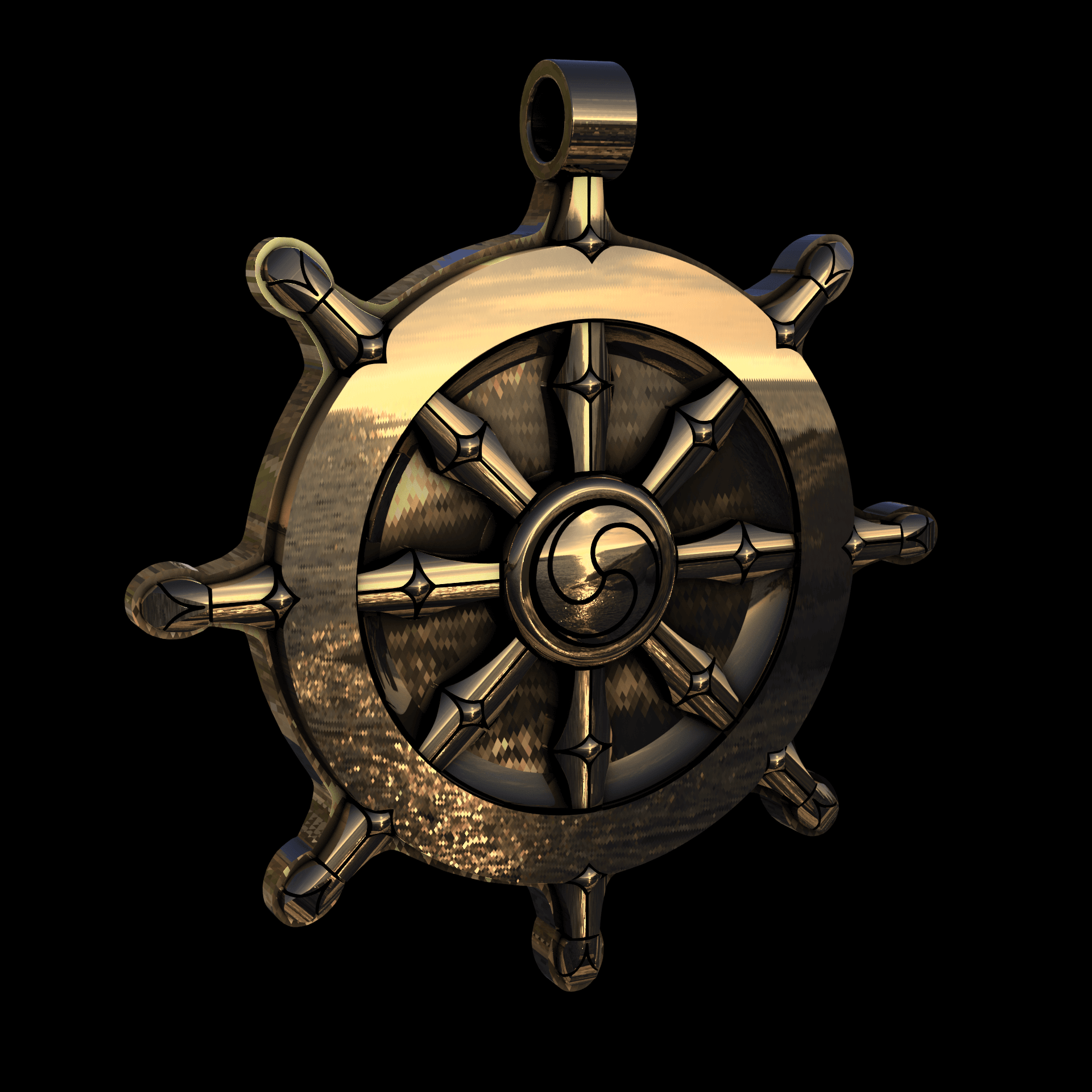 14K Yellow Gold manufactured using wax casting, and polished for a shiny, smooth sheen surface.