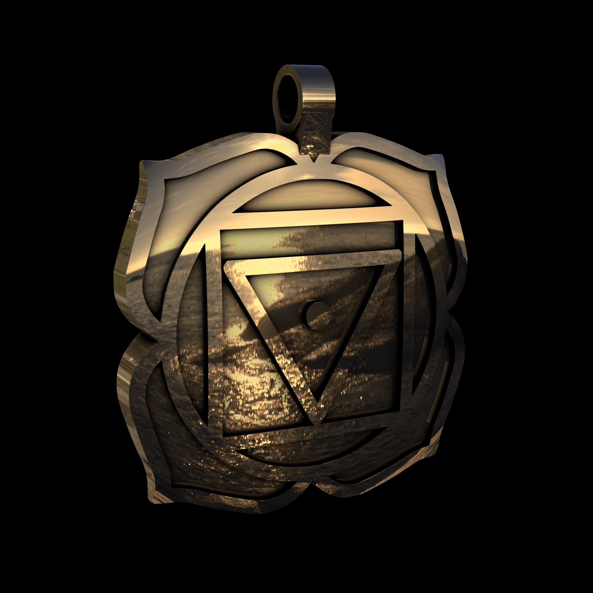 14K Yellow Gold manufactured using wax casting, and polished for a shiny, smooth sheen surface.