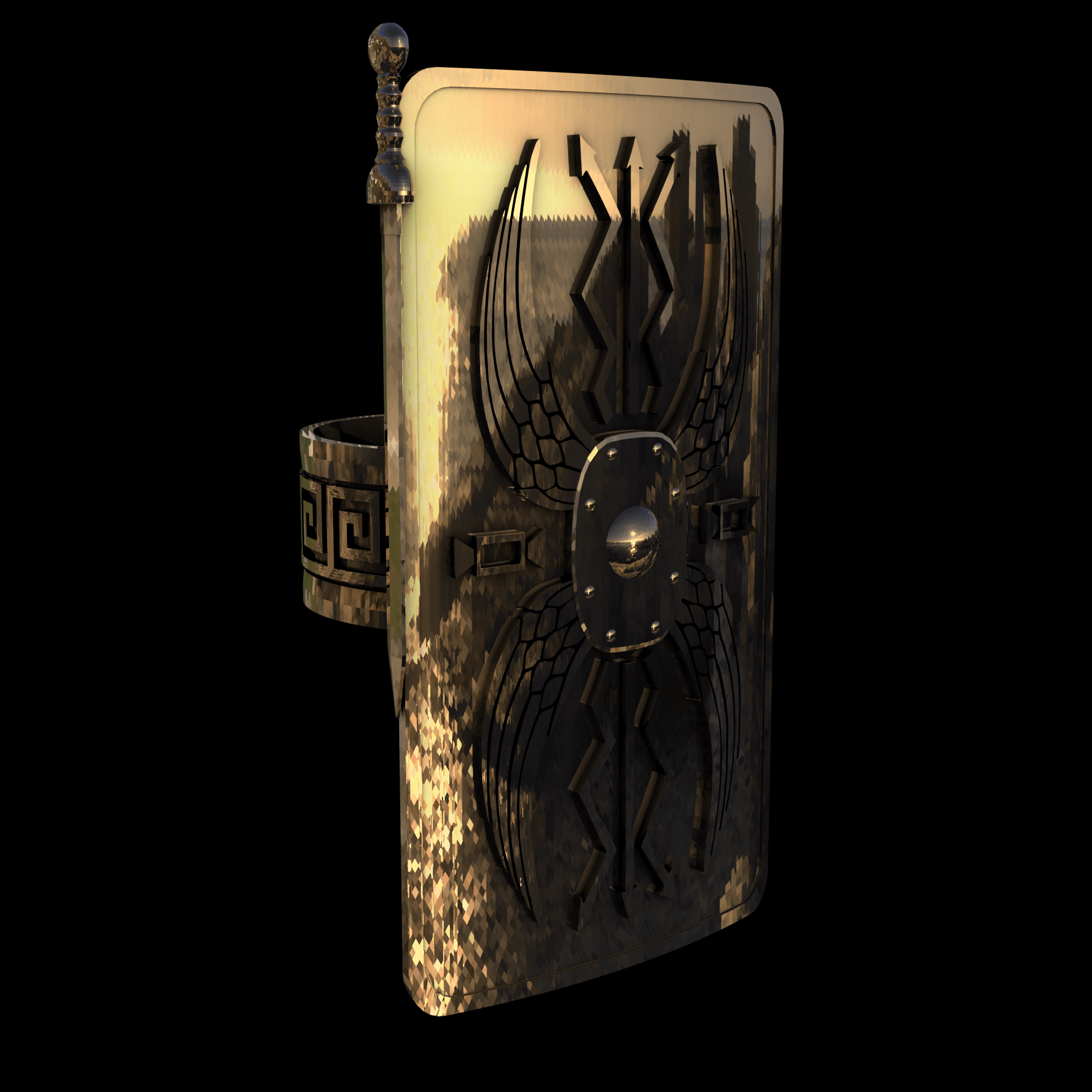 Brass manufactured using wax casting, with 0.5 micron thick eletroplated 18K Gold surface, polished for a shiny, smooth sheen surface.