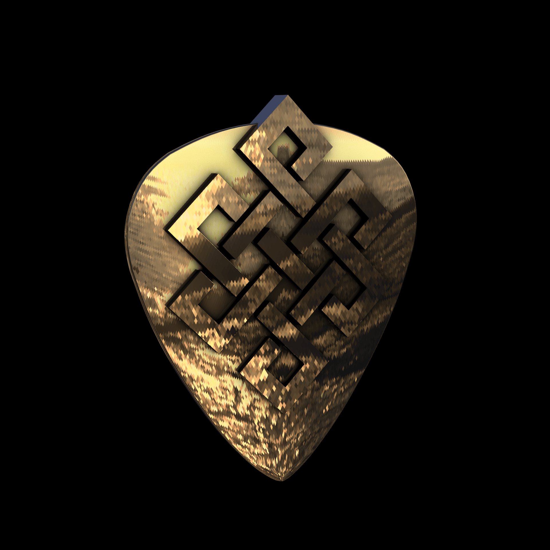 Brass manufactured using wax casting, with 0.5 micron thick eletroplated 18K Gold surface, polished for a shiny, smooth sheen surface.