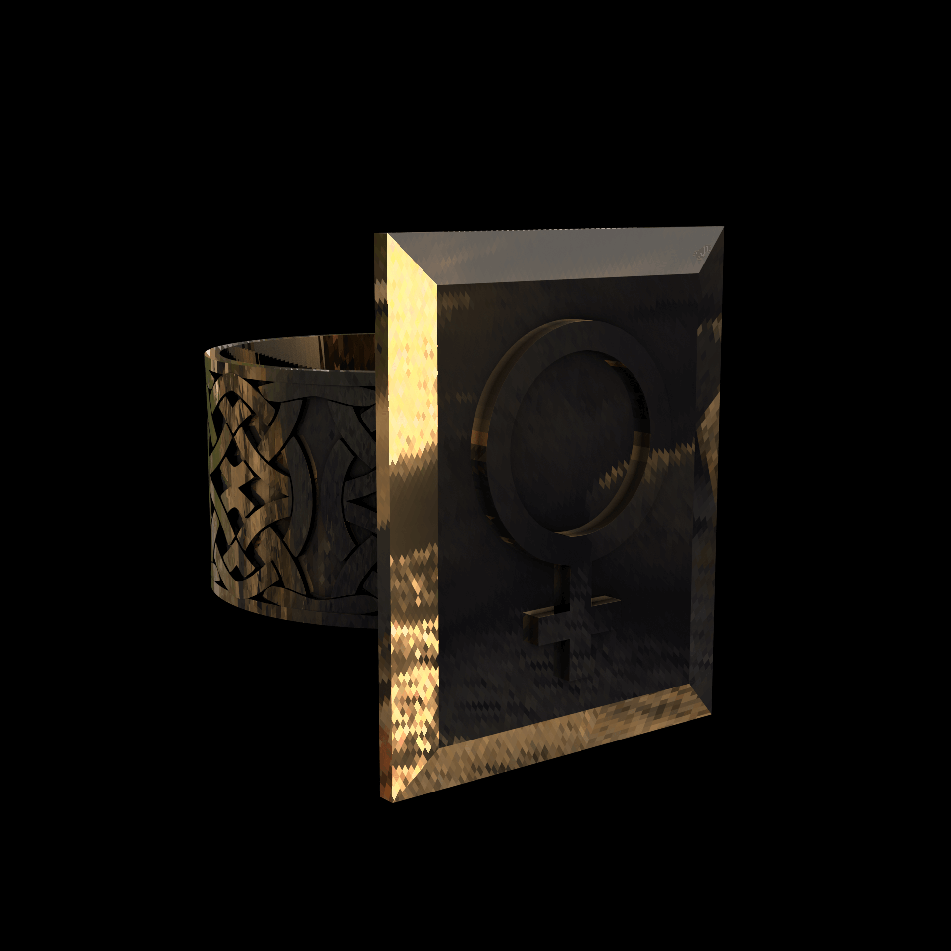 18K Yellow Gold manufactured using wax casting, and polished for a shiny, smooth sheen surface.