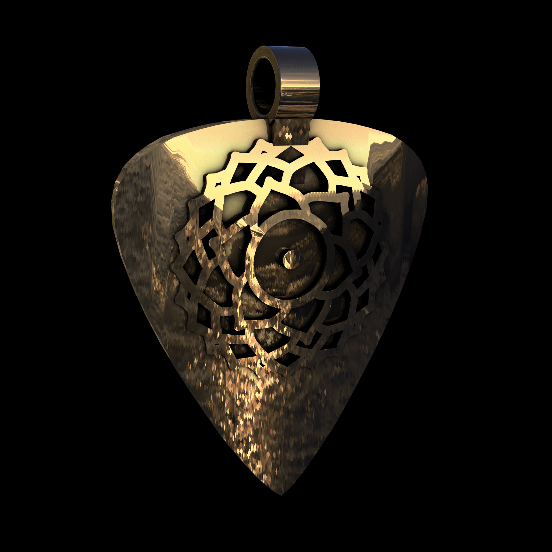 18K Yellow Gold manufactured using wax casting, and polished for a shiny, smooth sheen surface.