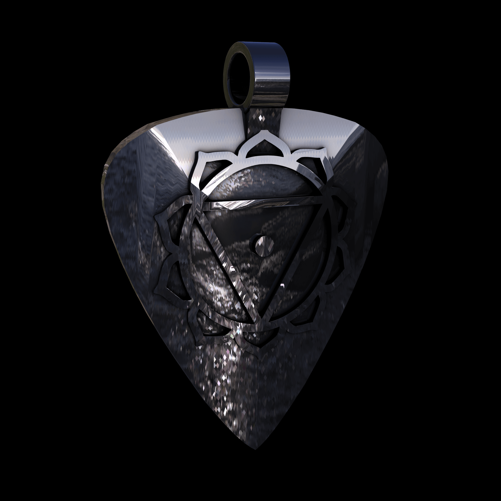 Sterling silver manufactured using wax casting, polished for a slightly textured, mild sheen surface, and recessed details blackened for a steampunk look.