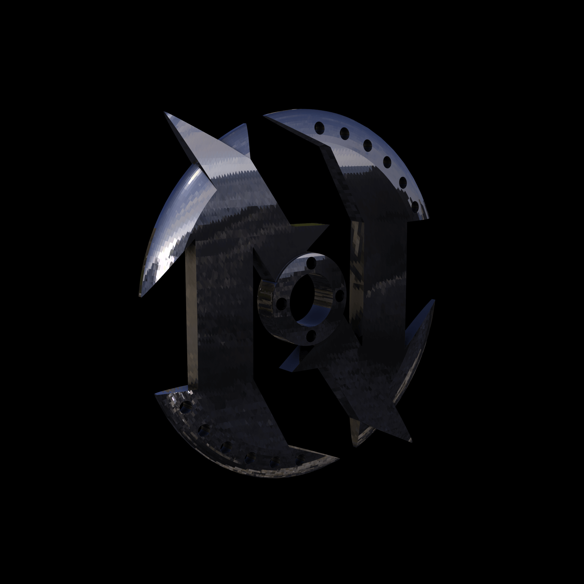 Sterling silver manufactured using wax casting, polished for a slightly textured, mild sheen surface, and recessed details blackened for a steampunk look.