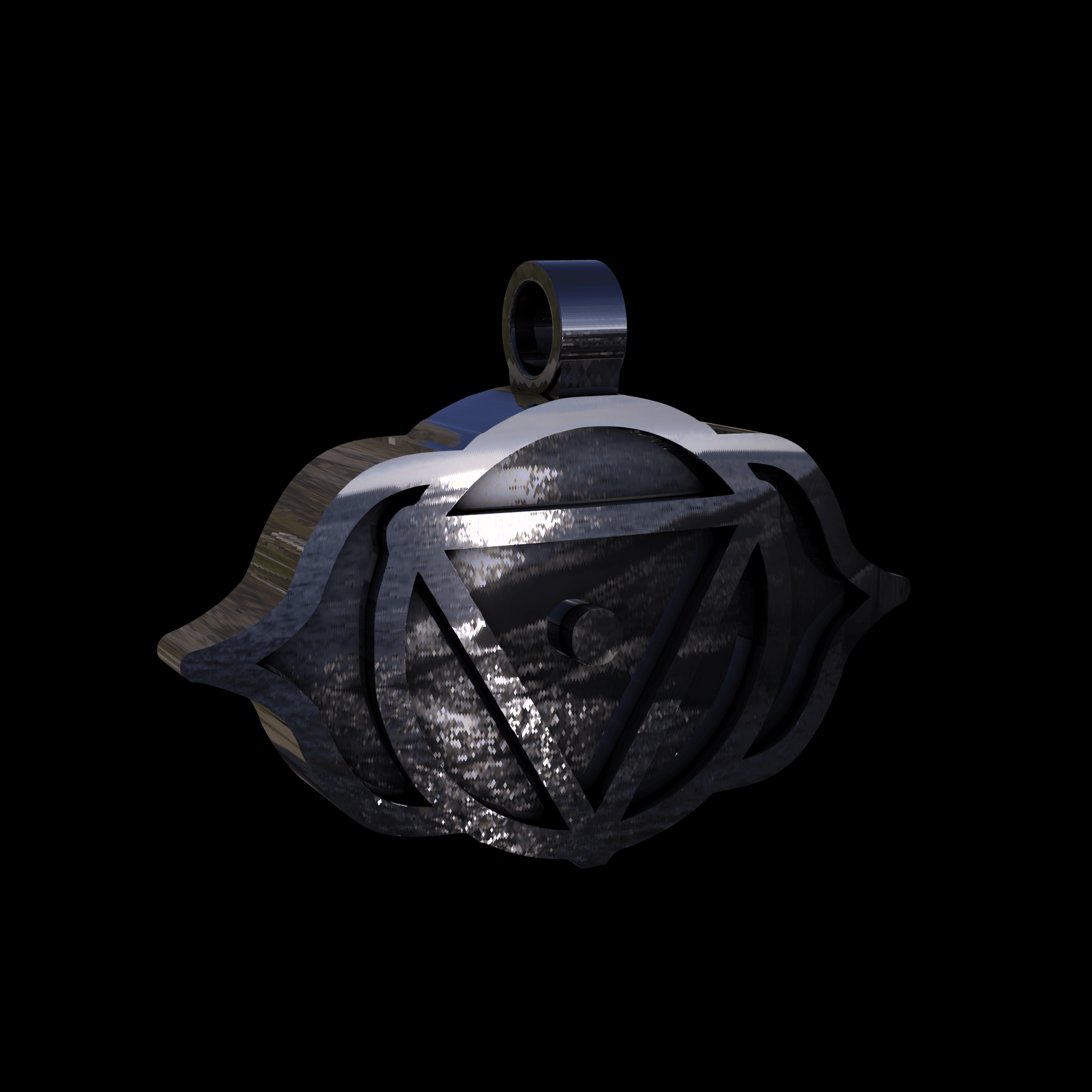 Sterling silver manufactured using wax casting, polished for a slightly textured, mild sheen surface, and recessed details blackened for a steampunk look.