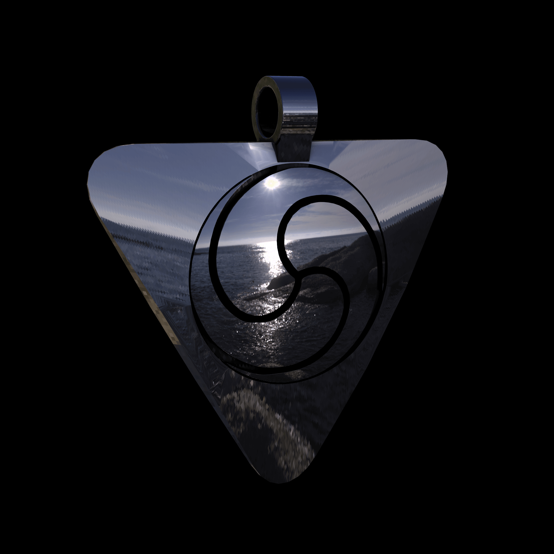 Sterling silver manufactured using wax casting, polished for a slightly textured, mild sheen surface, and recessed details blackened for a steampunk look.