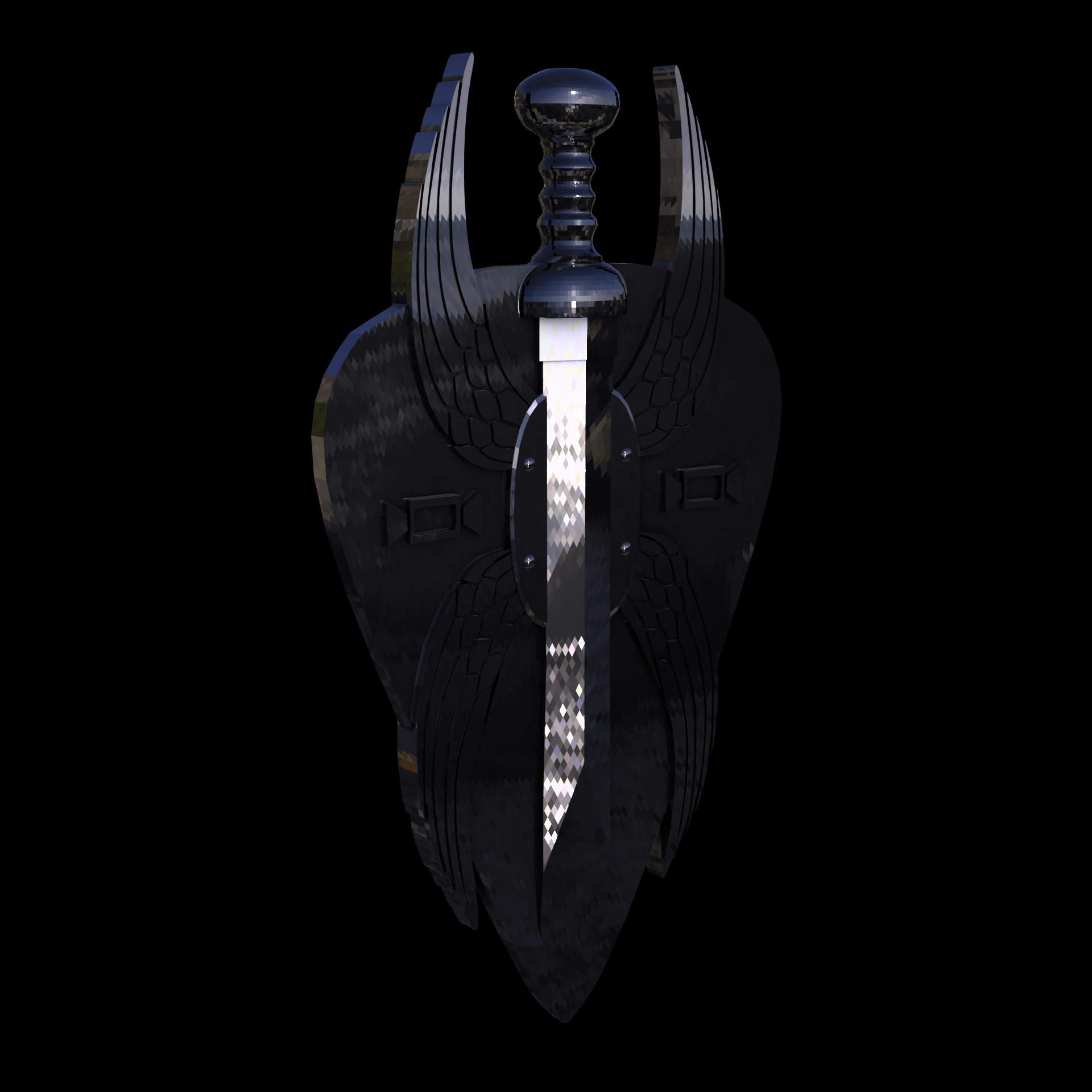 Sterling silver manufactured using wax casting, polished for a slightly textured, mild sheen surface, and recessed details blackened for a steampunk look.