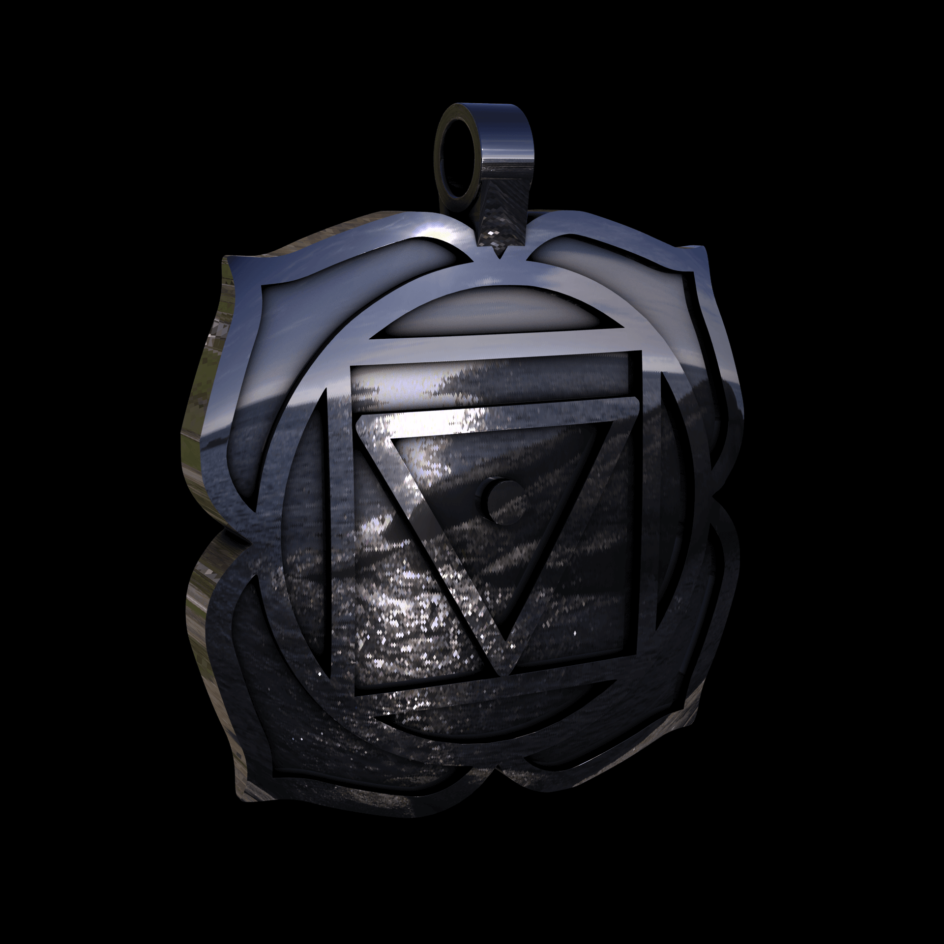 Sterling silver manufactured using wax casting, polished for a slightly textured, mild sheen surface, and recessed details blackened for a steampunk look.