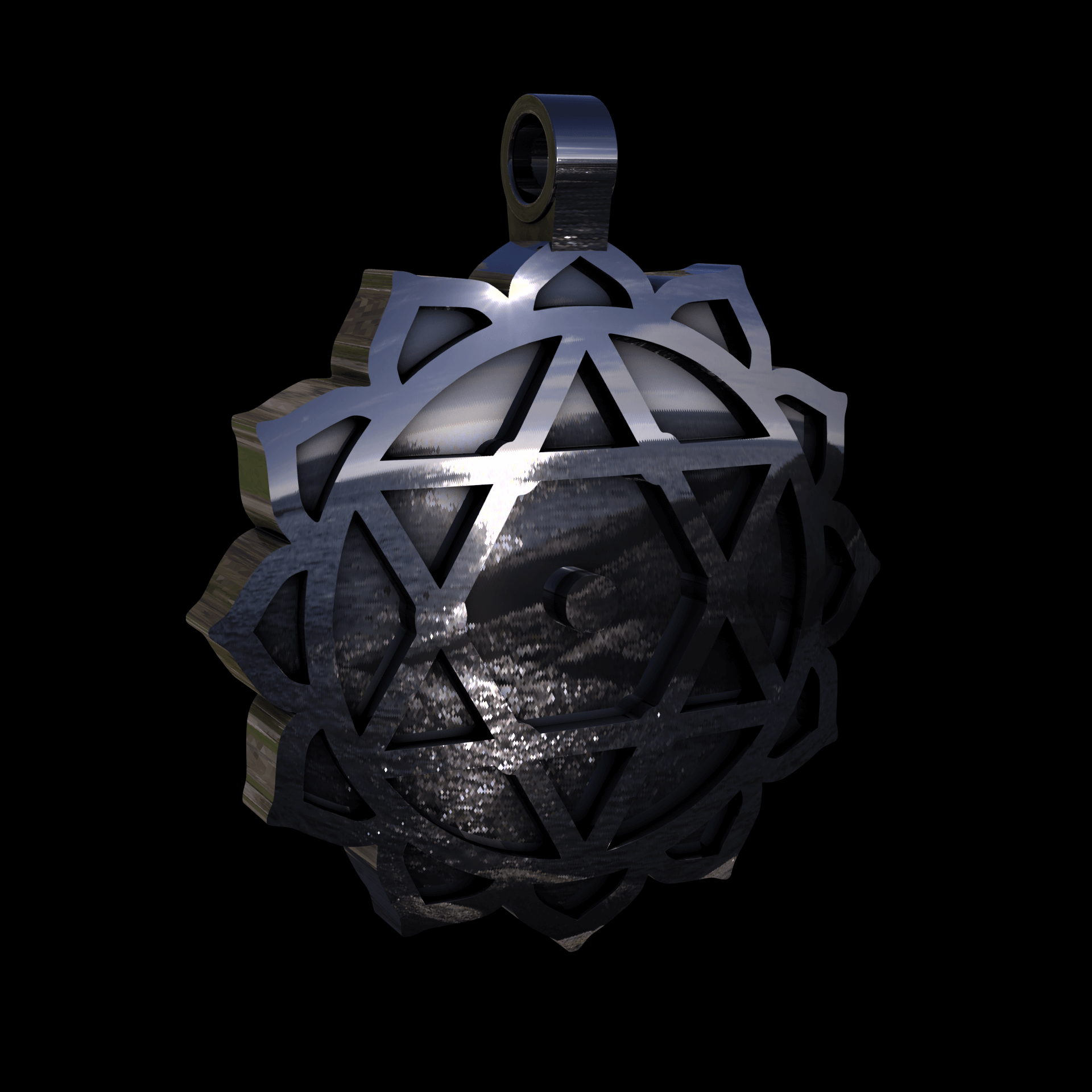 Sterling silver manufactured using wax casting, polished for a slightly textured, mild sheen surface, and recessed details blackened for a steampunk look.